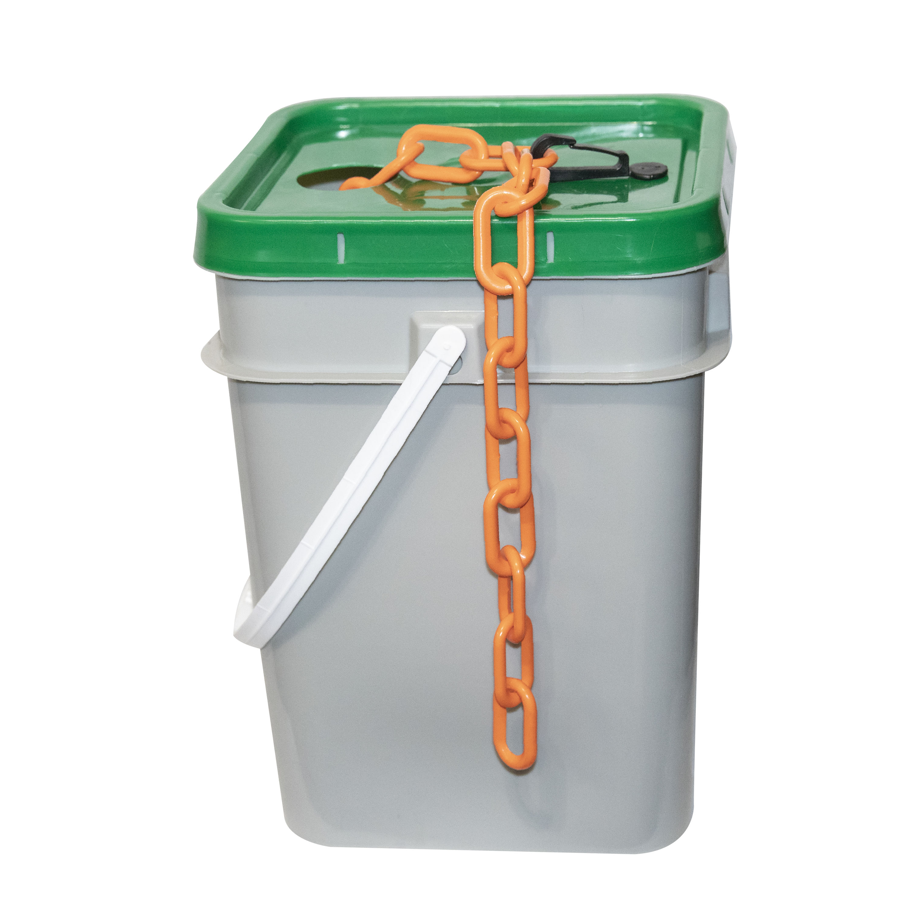 Mr. Chain 51012-P 2 In. (54Mm) X 120 Ft. Safety Orange Heavy Duty Plastic Barrier Chain In A Pail