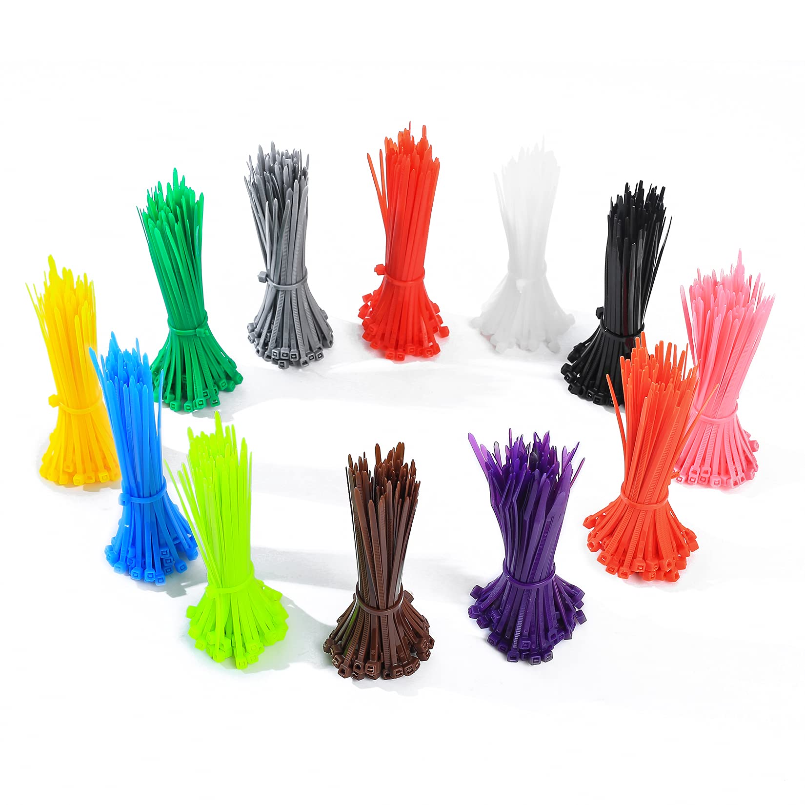 Afoxsos 1200 Pcs Mixed Colored Cable Zip Ties 4 Inch Multicolor Self Locking Nylon Cable Ties 12 Assorted Colors for Home Office Garden Workshop #LAF0823FA1231