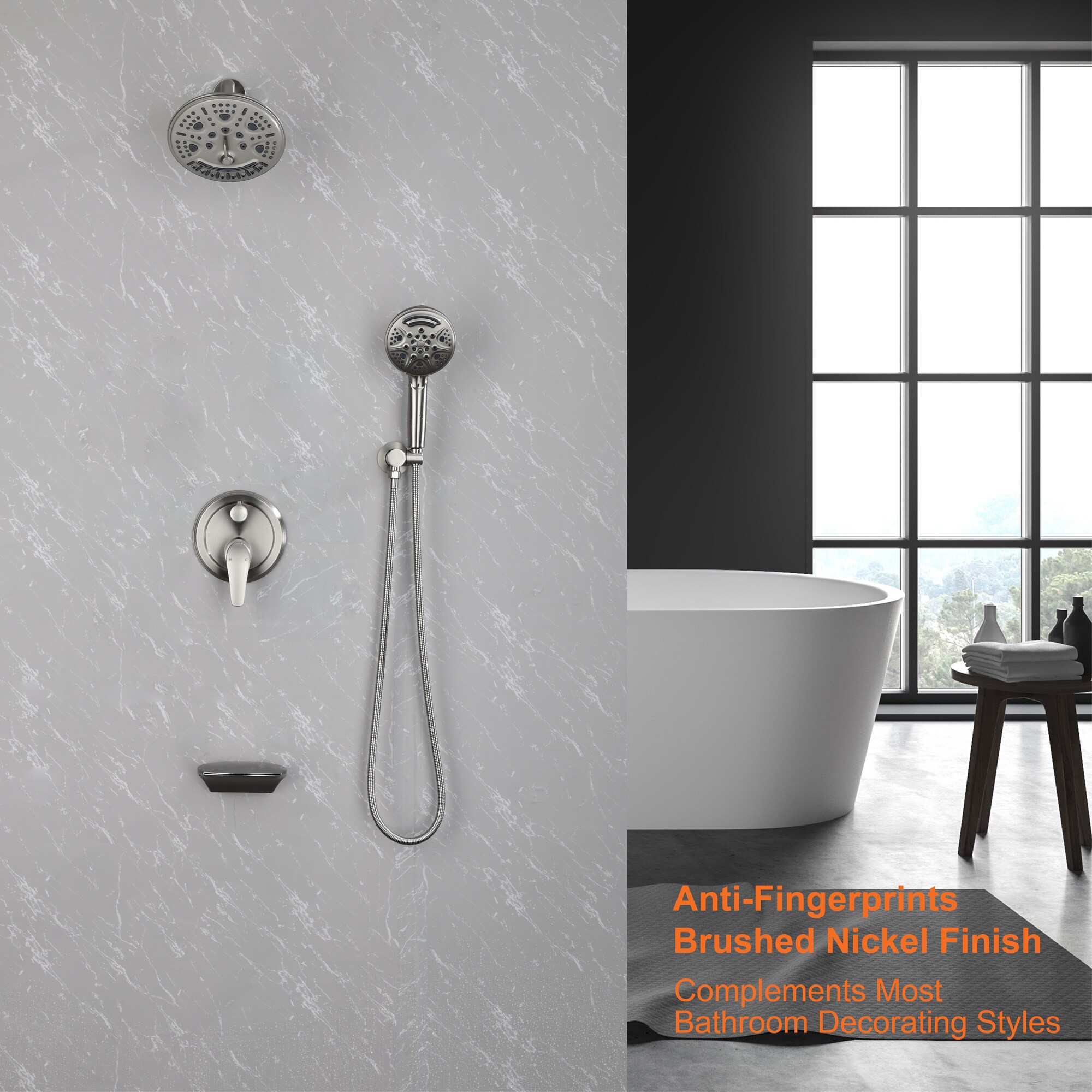 WELLFOR SPA-18020B Showerhead-Bar-Panels - View #3
