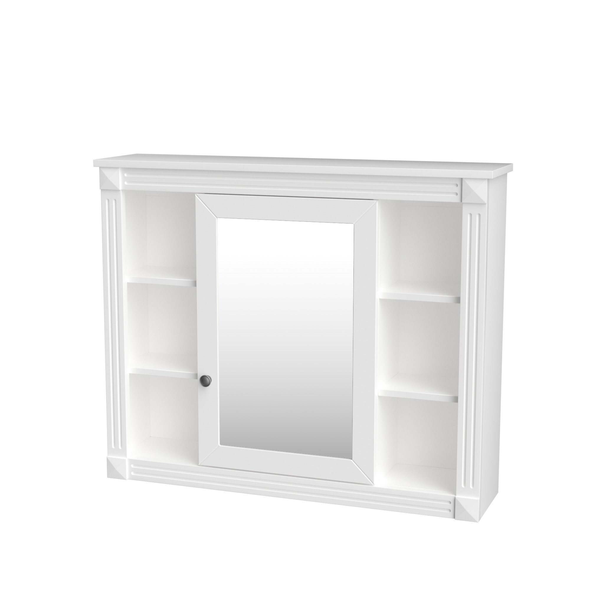 AAZJ CMR 35-in x 28-in Surface Mount Gray Mirrored Soft Close Medicine Cabinet