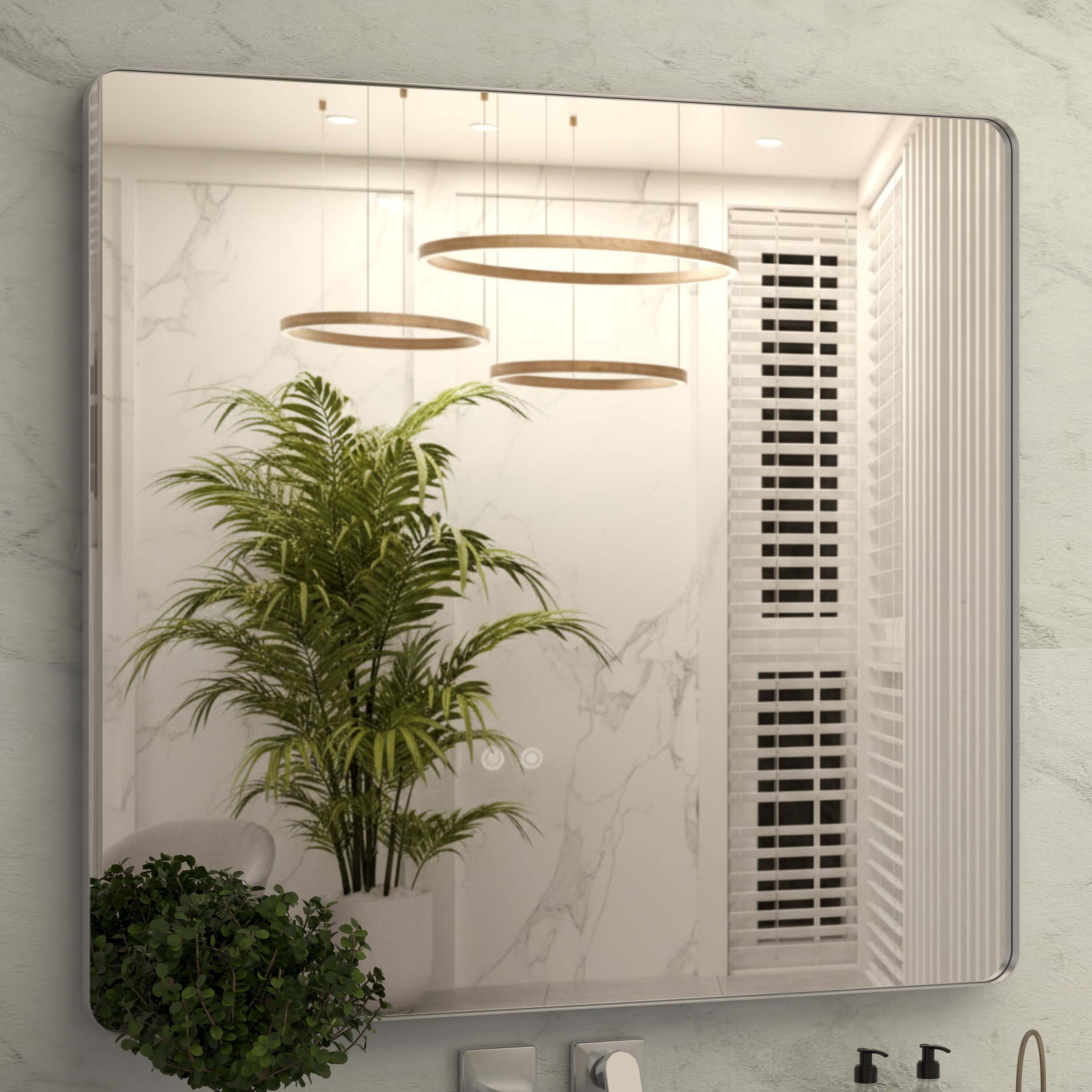 Huluwat P1-9P460045 Framed-Bath-Mirrors - View #2