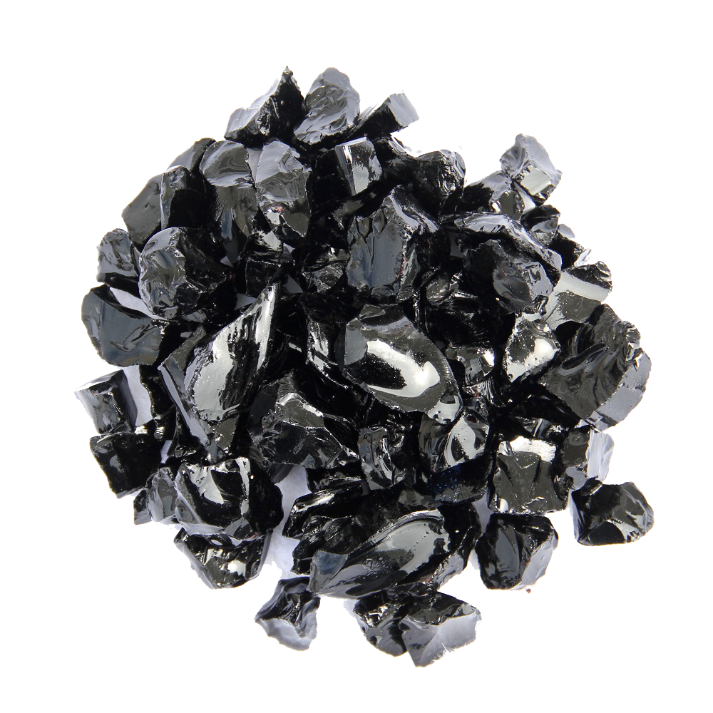 Hiland RGLASS-BLK Az Patio Heaters Recycled Fire Pit Fire Glass In Black