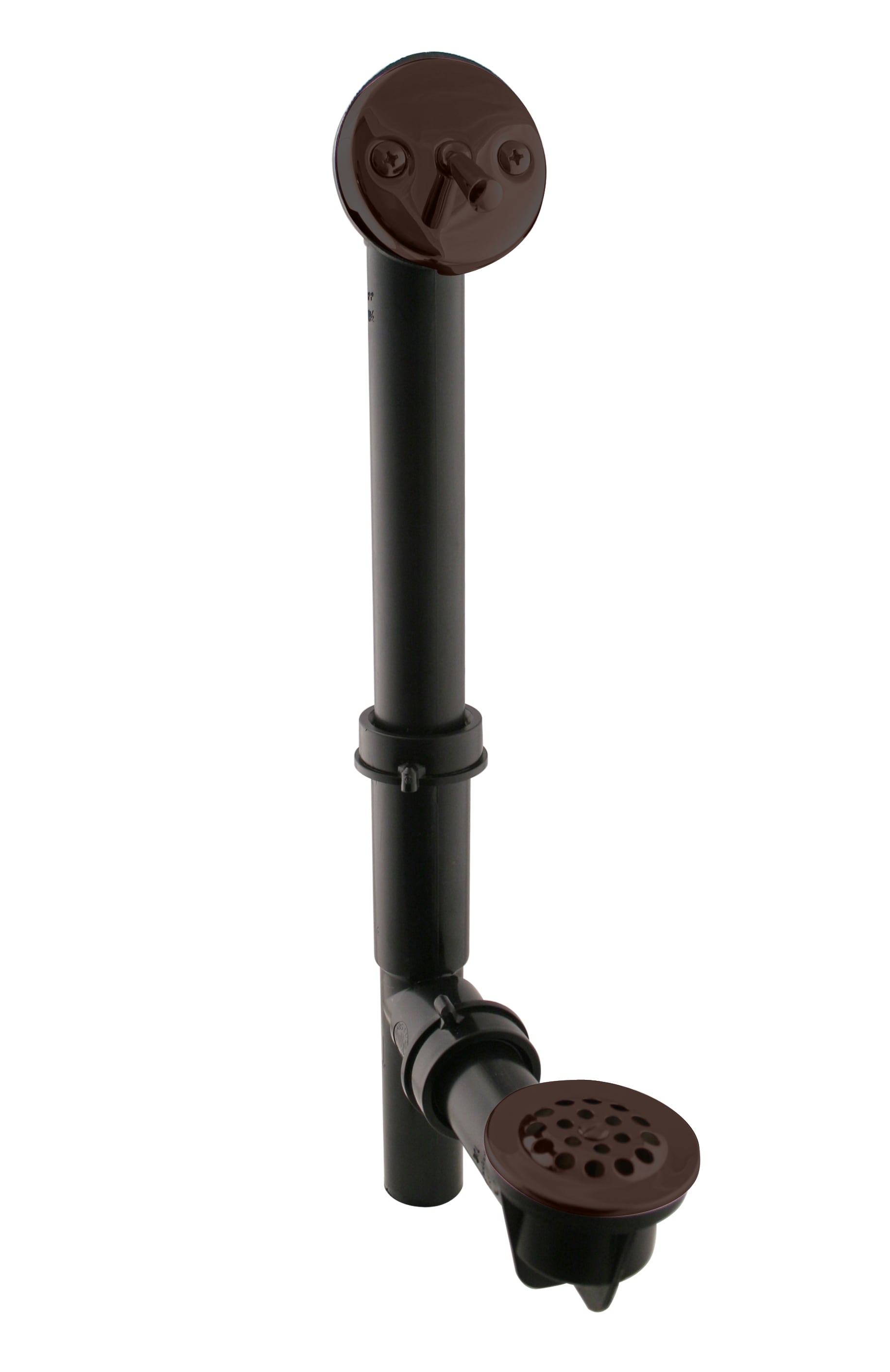 WESTBRASS 592144-12 Bath Waste- Trip Lever Faceplate with Beehive Grid Drain, 1-1/2 In. Black Tubular In Oil Rubbed Bronze 592144-12