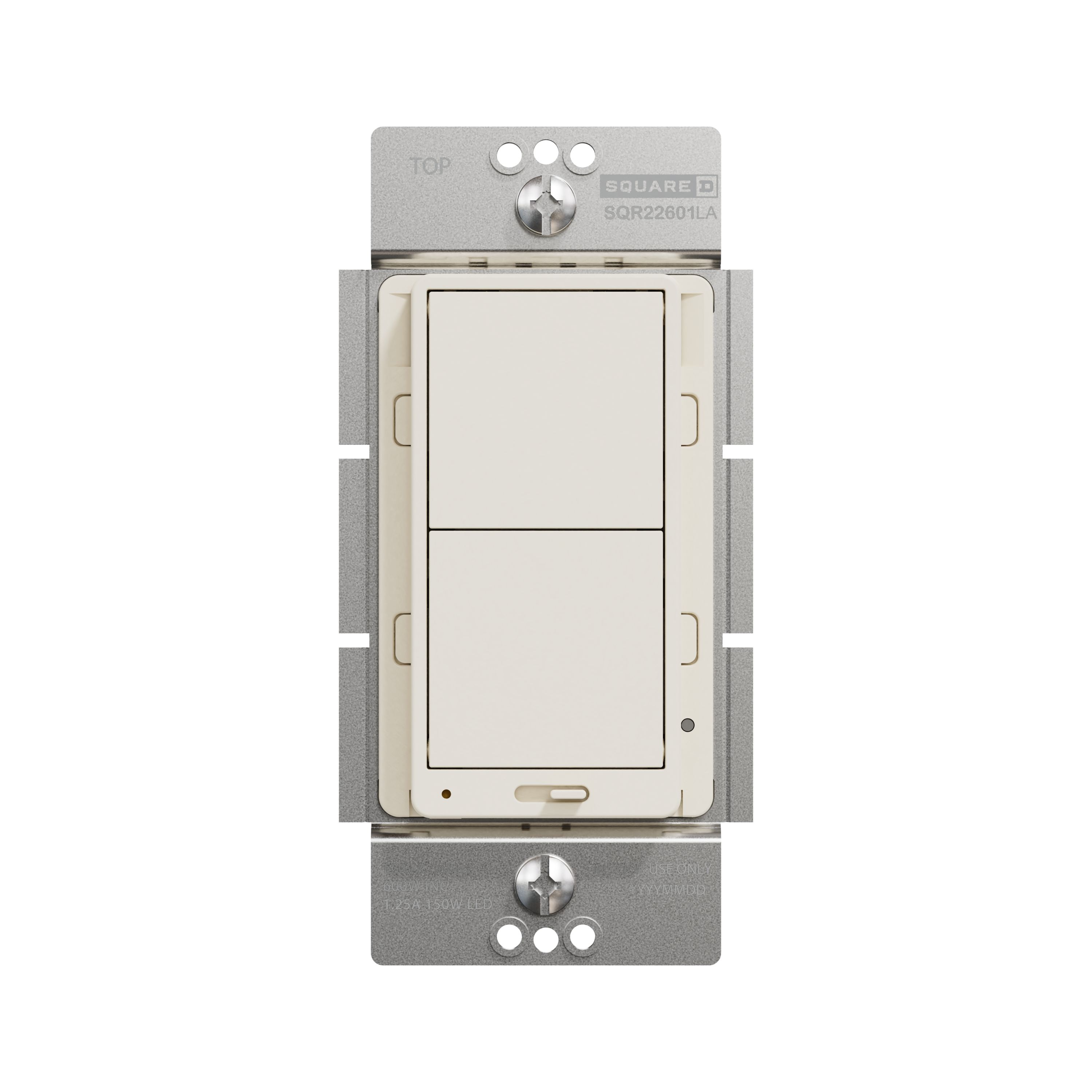 Square D SQR22601LA X Series Single-pole/3-way LED Rocker Light dimmer Matte Light Almond