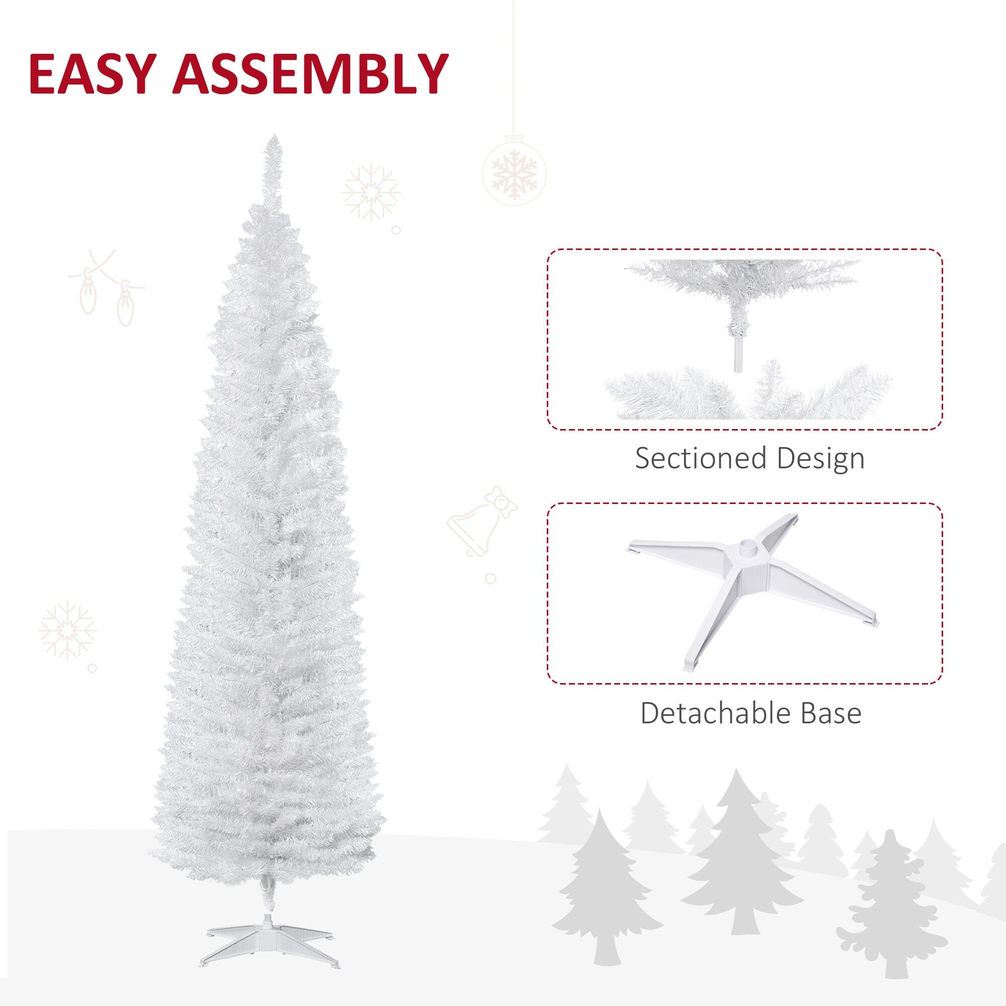 HomCom 830-182V01WT Artificial-Christmas-Trees - View #8
