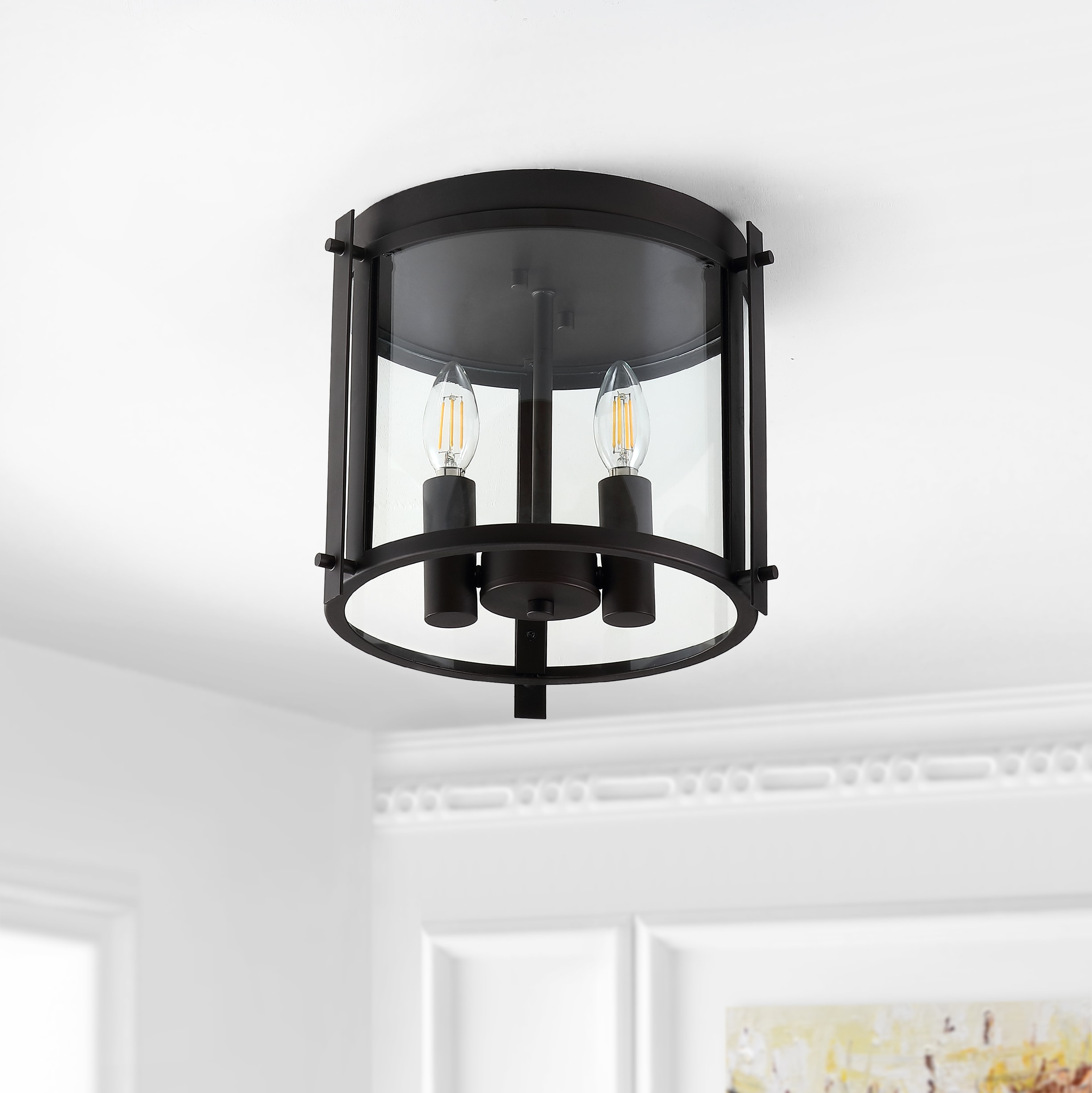 Binsor 22" Bronze Crystal LED Globe Pendant Light