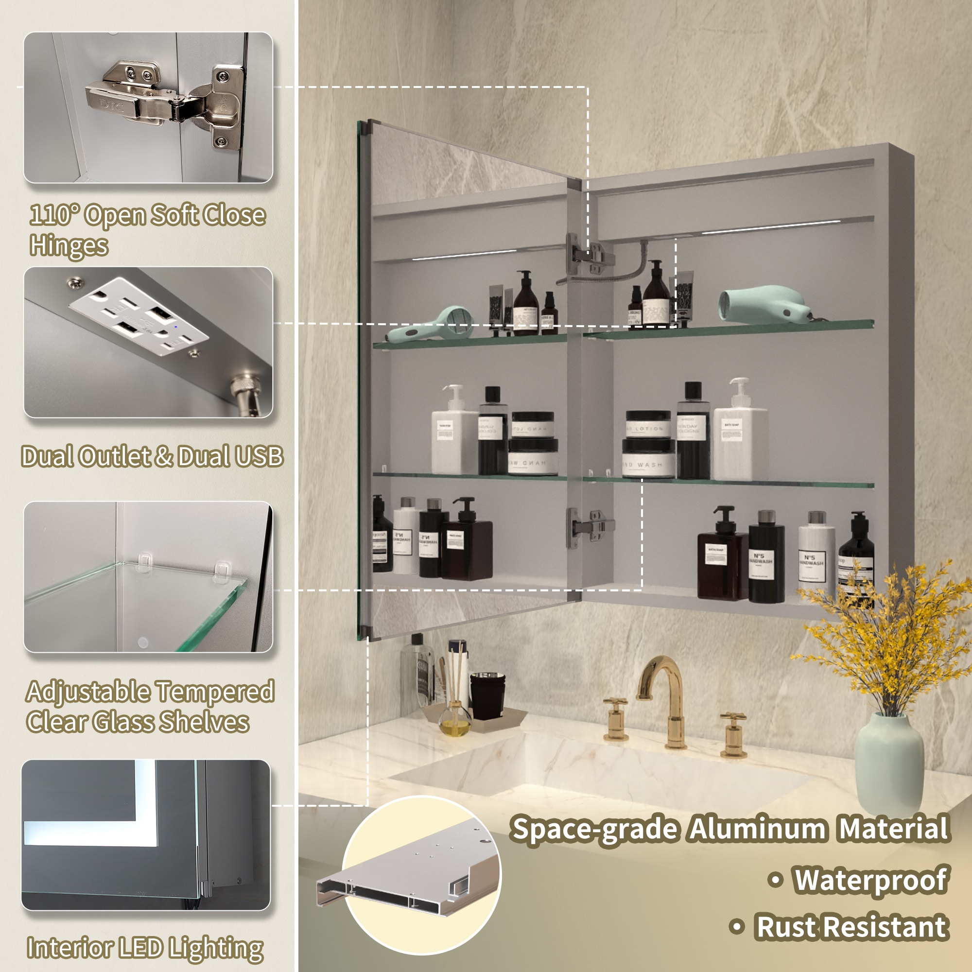 ExBrite EBMC2026V3LB Bathroom-Medicine-Cabinets - View #9