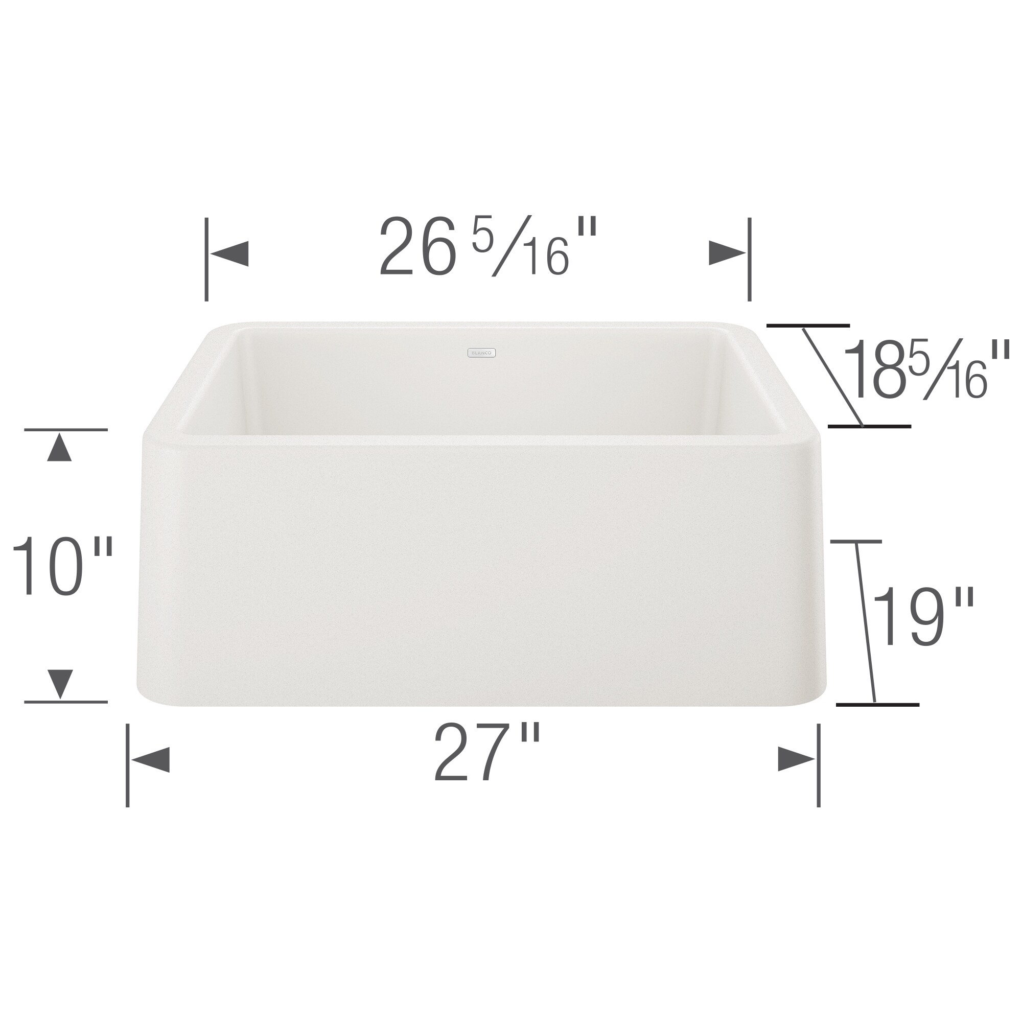 White Silgranit 27" Farmhouse Single Bowl Kitchen Sink