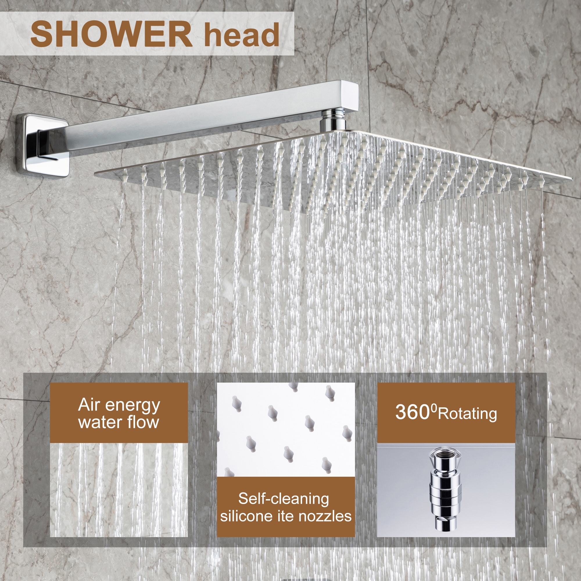 Clihome CL-028-MB-SL Showerhead-Bar-Panels - View #7
