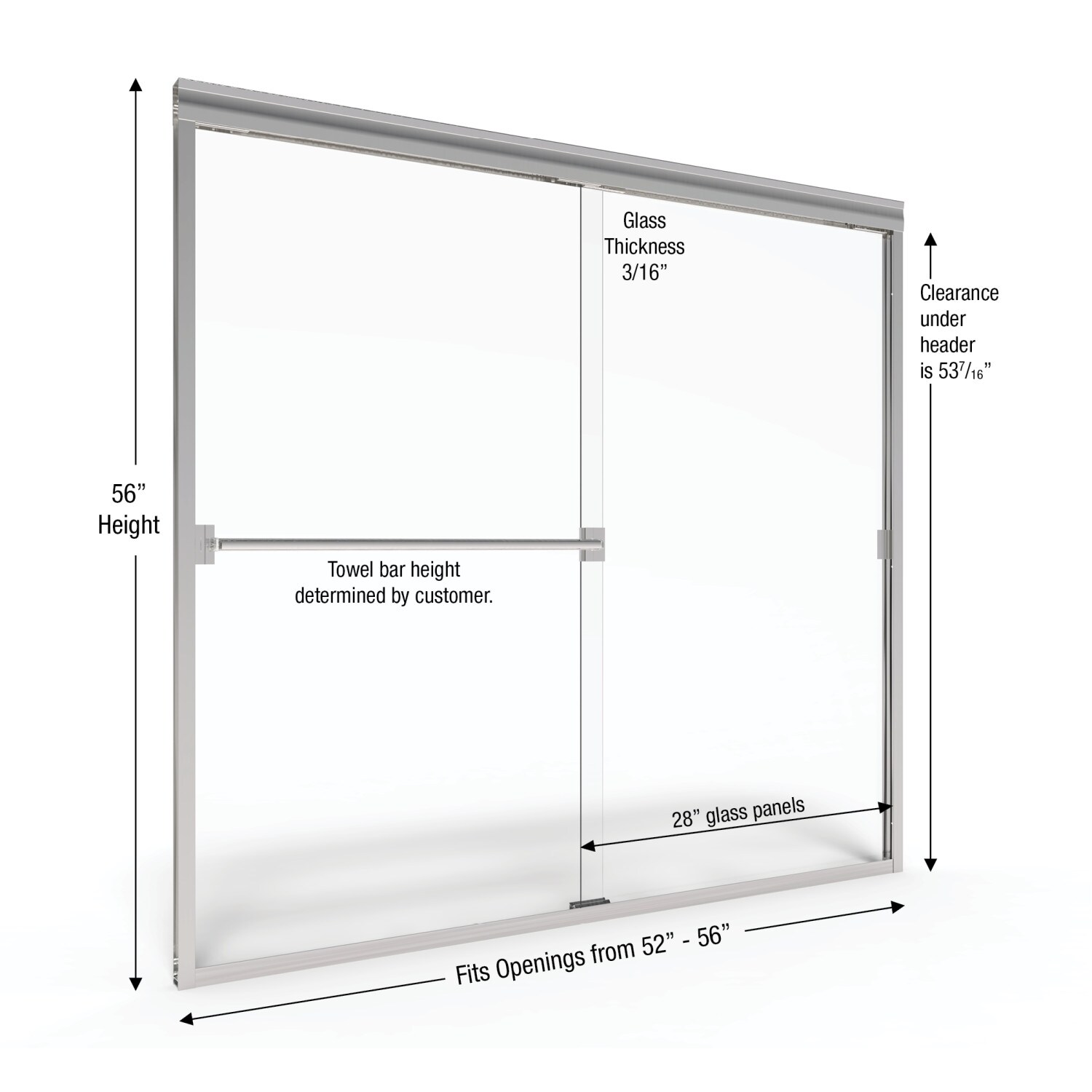 Basco CLCH05A5656CLBN Bathtub-Doors - View #6