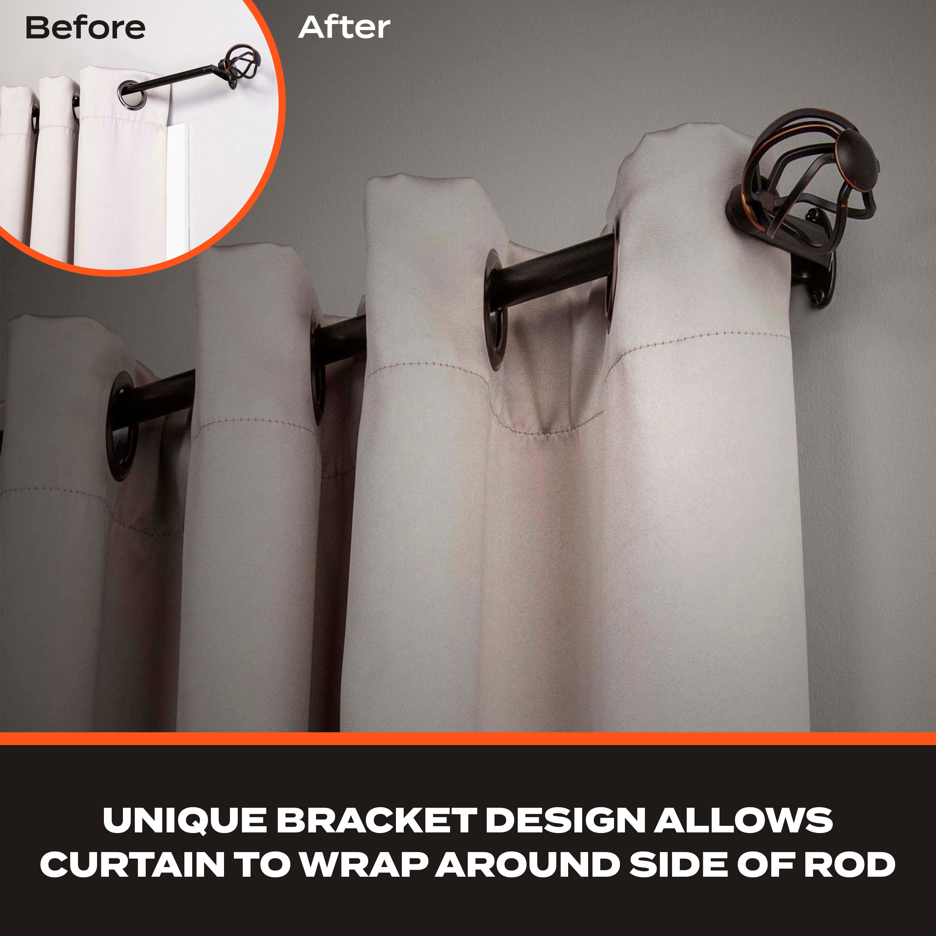 Oil Rubbed Bronze Adjustable Room Darkening Curtain Rod