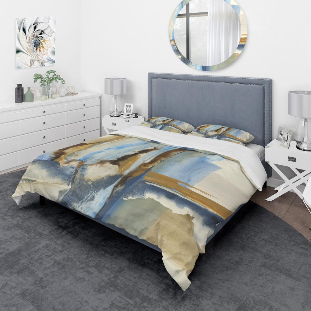 Designart BED30212-K 3-Piece Beige King Duvet Cover Set