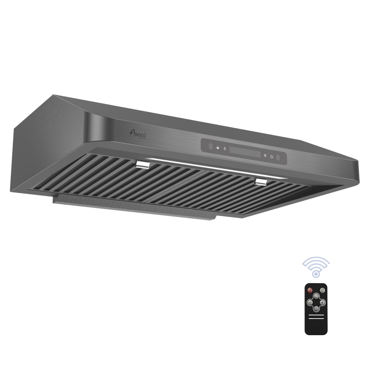 Awoco RH-UC7-30BLK-RT 30 inch Ducted 900-CFM Black Stainless Steel Under Cabinet Range Hood