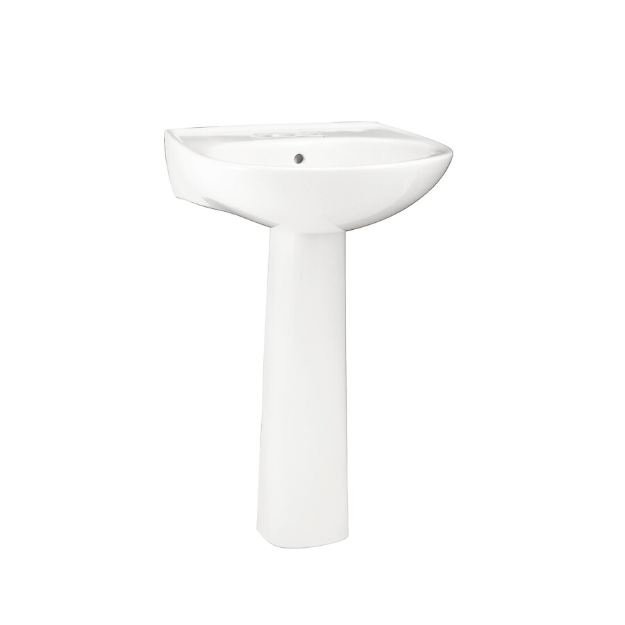 STERLING Sacramento Vitreous China Pedestal Combo Bathroom Sink in White with Overflow Drain STERLING Sacramento Vitreous China Pedestal Combo Bathroom Sink in White with Overflow Drain