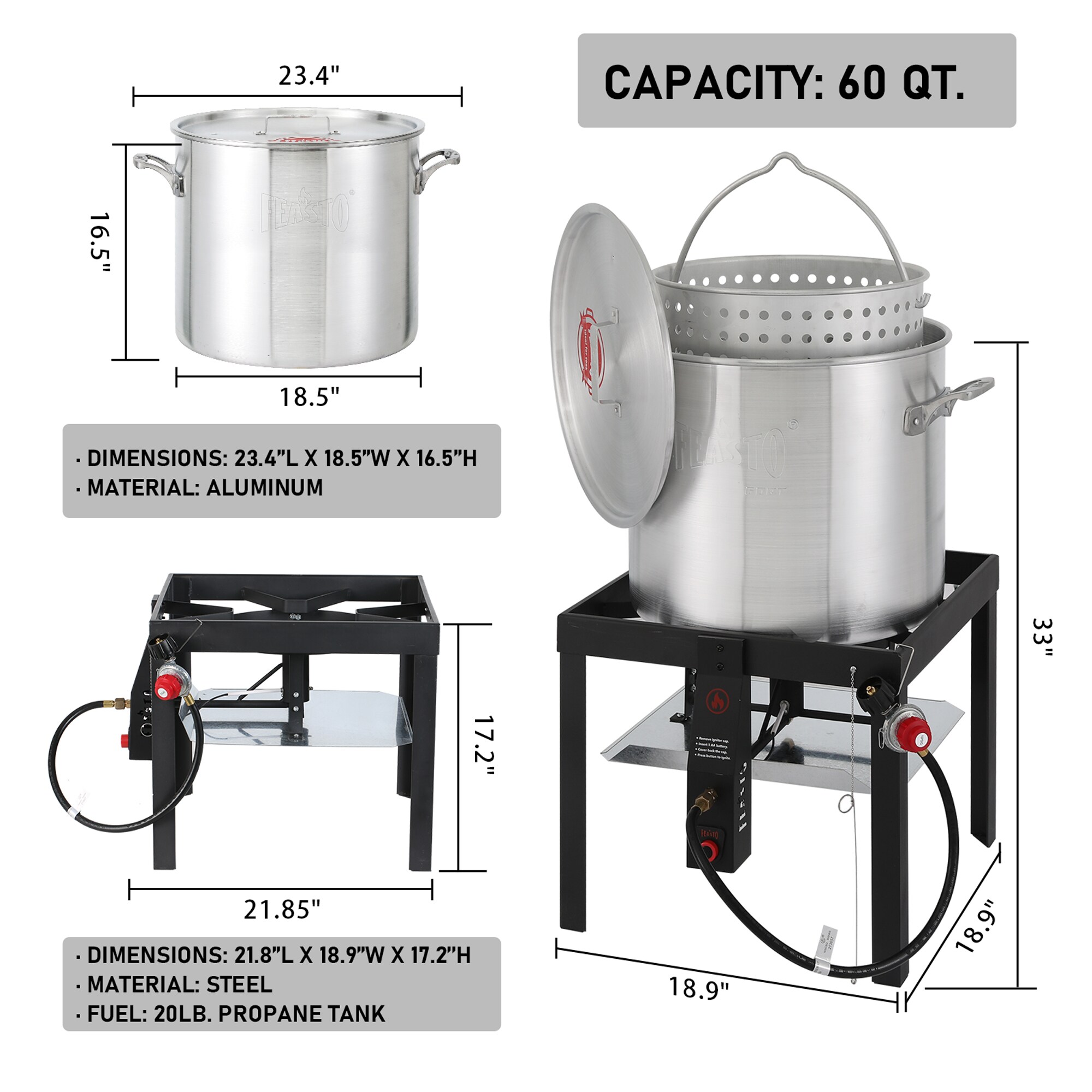 Outdoor Gourmet 120 qt Aluminum Pot Kit