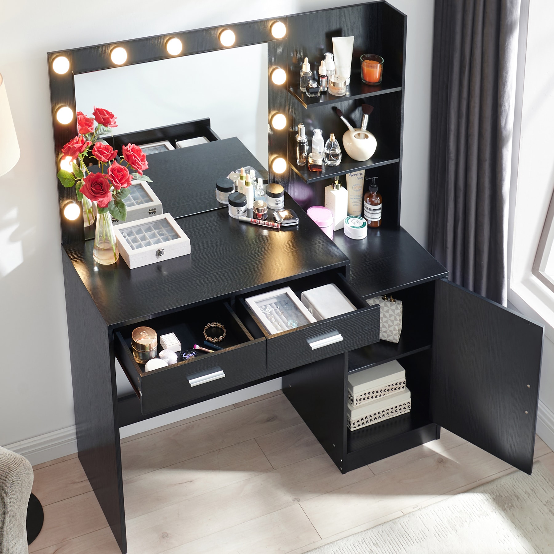SINOFURN SYC080021BK Bedroom-Vanities - View #4