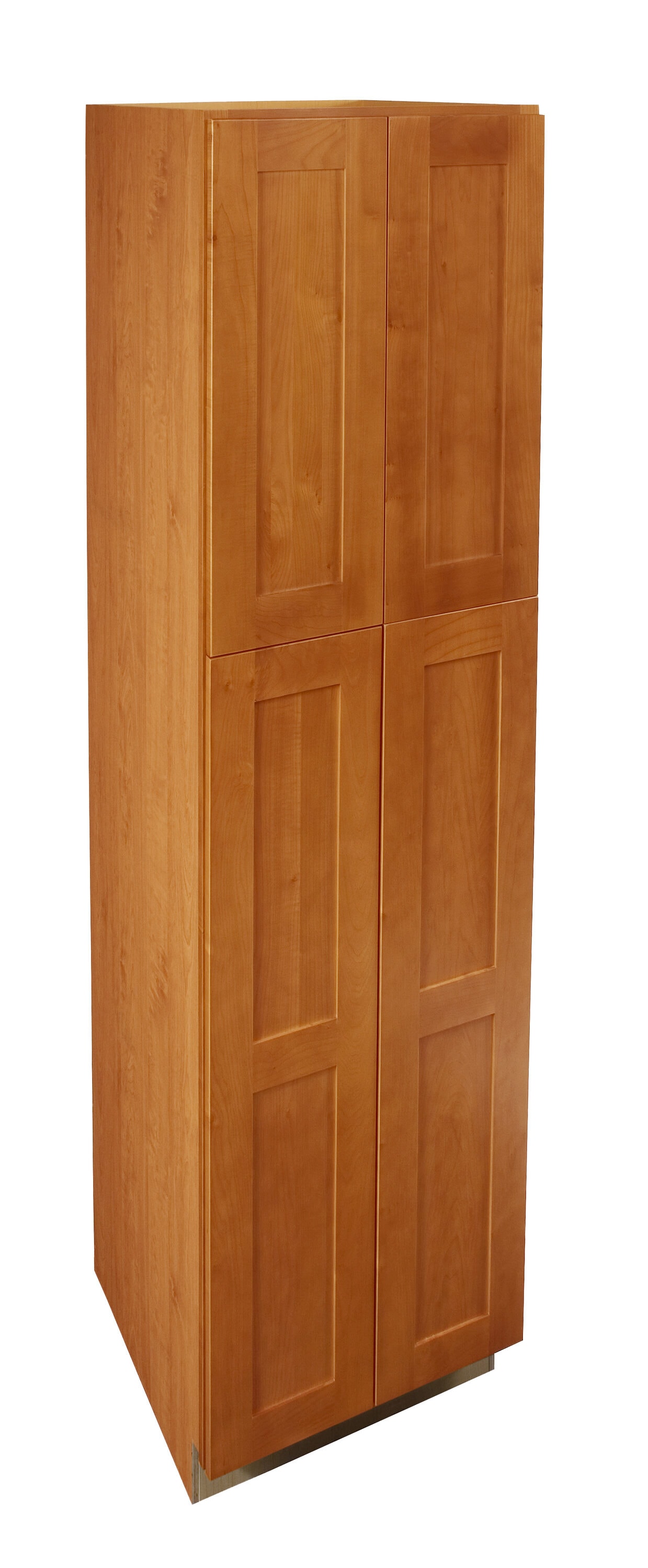 Luxxe Cabinetry U242484-4T-HCN Heston 24-in W x 84-in H x 24-in D Cider Pantry Fully Assembled Plywood Cabinet (Recessed Panel Shaker Door Style)