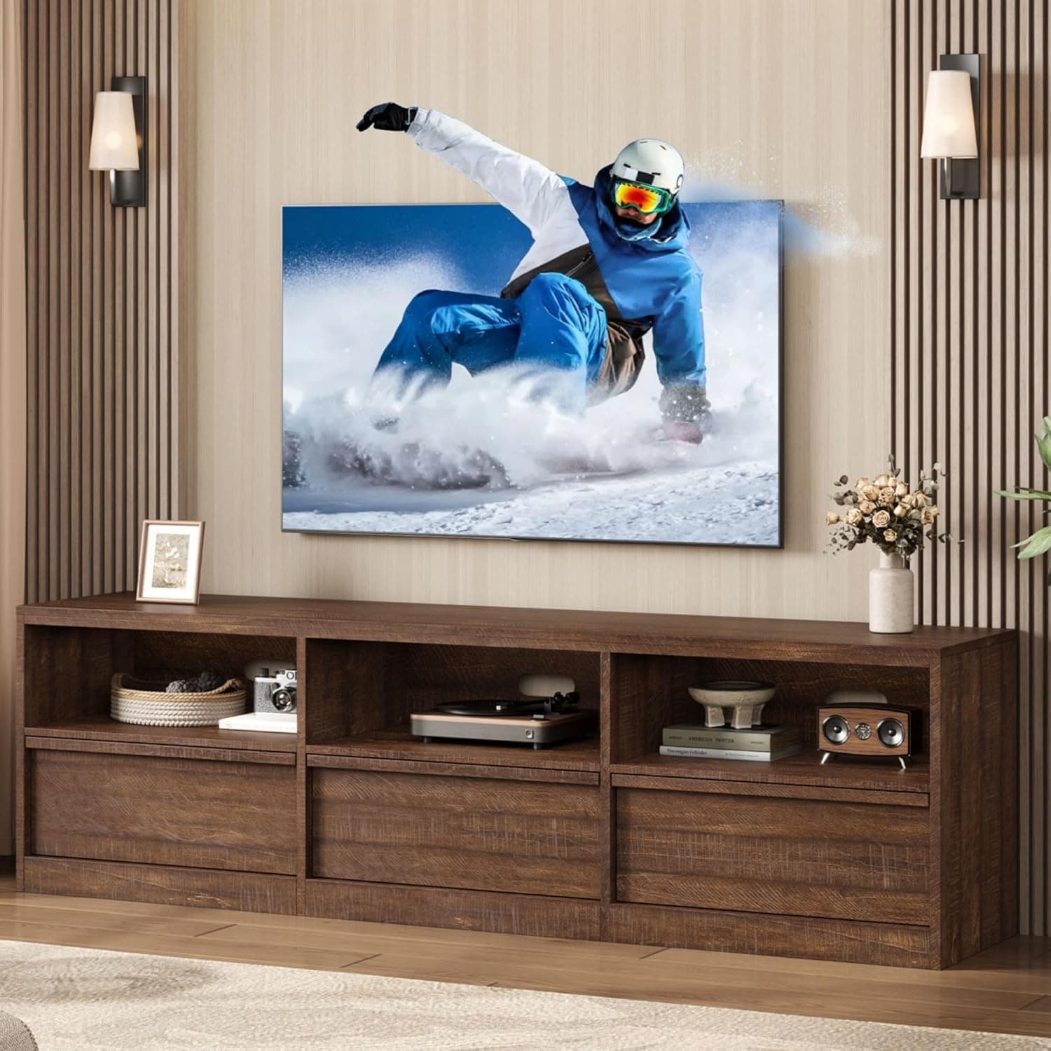 【ACME FURNITURE】 GRANDVIEW TV SHELF Dresden TV Stand (Antique White) Acme Furniture | Furniture Cart