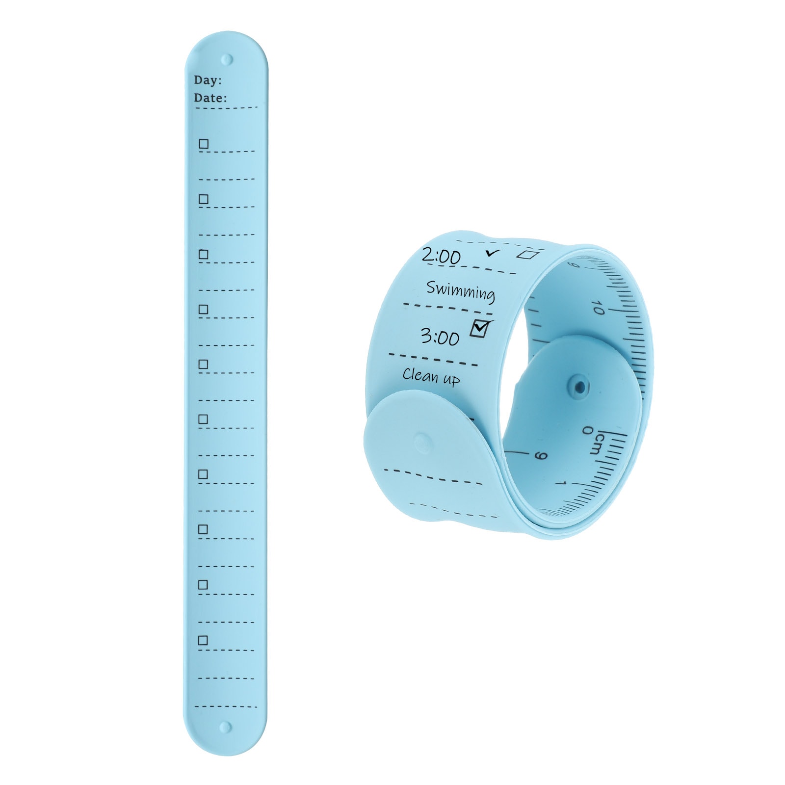 Unique Bargains 2pcs Writable Wrist Band 7.48in x 0.87in Waterproof Slap Bracelet Reusable Writable Erasable to Do List Silicone Memo Wrist Bands for Planner Reminder Blue