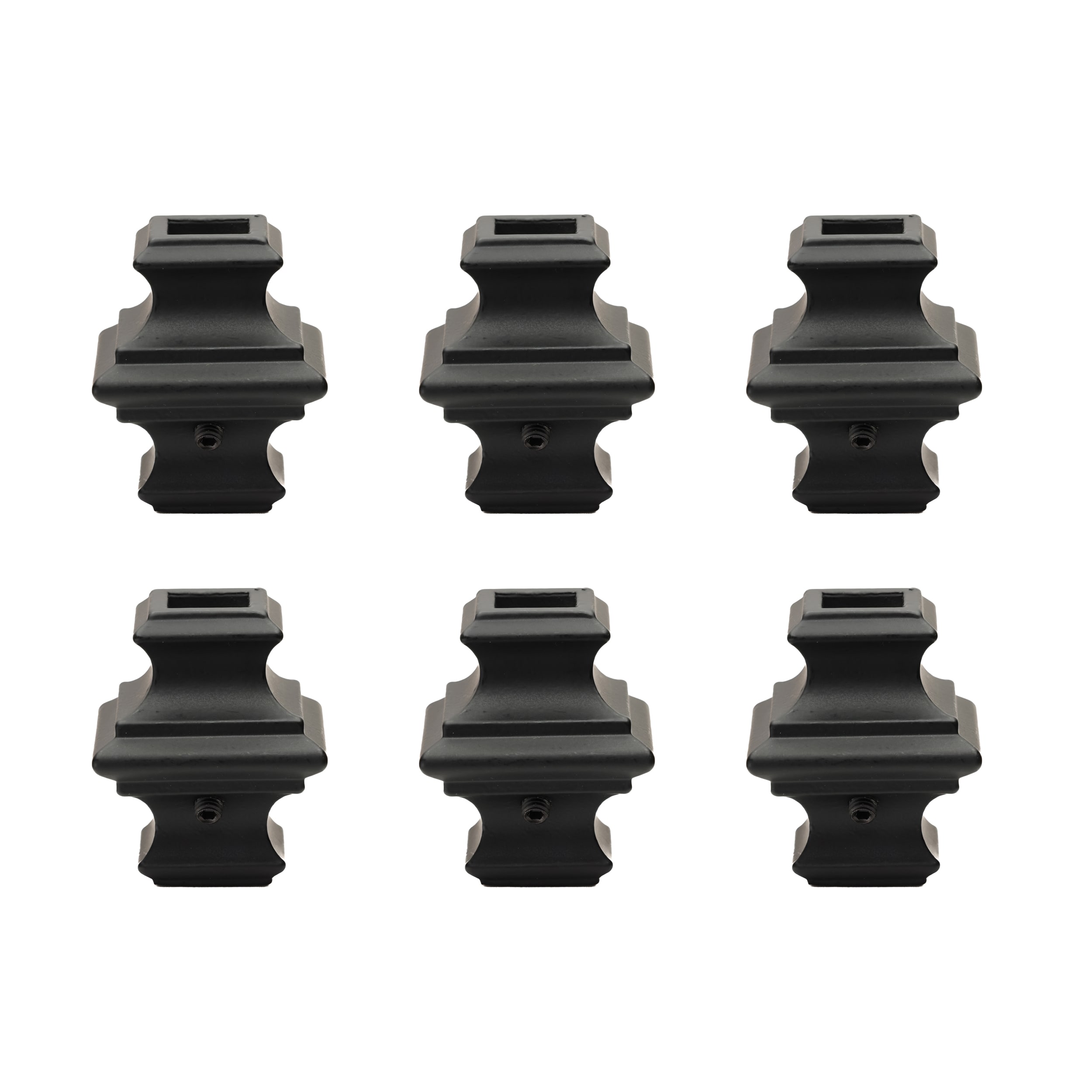 RELIABILT WGKN500SB 1.875-in x 1.5625-in Satin Black Aluminum Single Knuckle Stair Baluster (6-Pack)