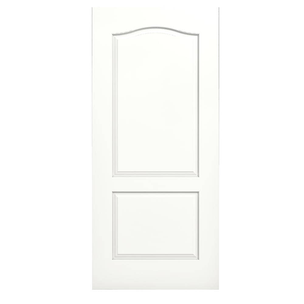 Camden 36-in x 80-in Modern White 2-panel Arch Top Textured Hollow Core Prefinished Molded Composite Slab Door | - JELD-WEN LOWOLJW136800521