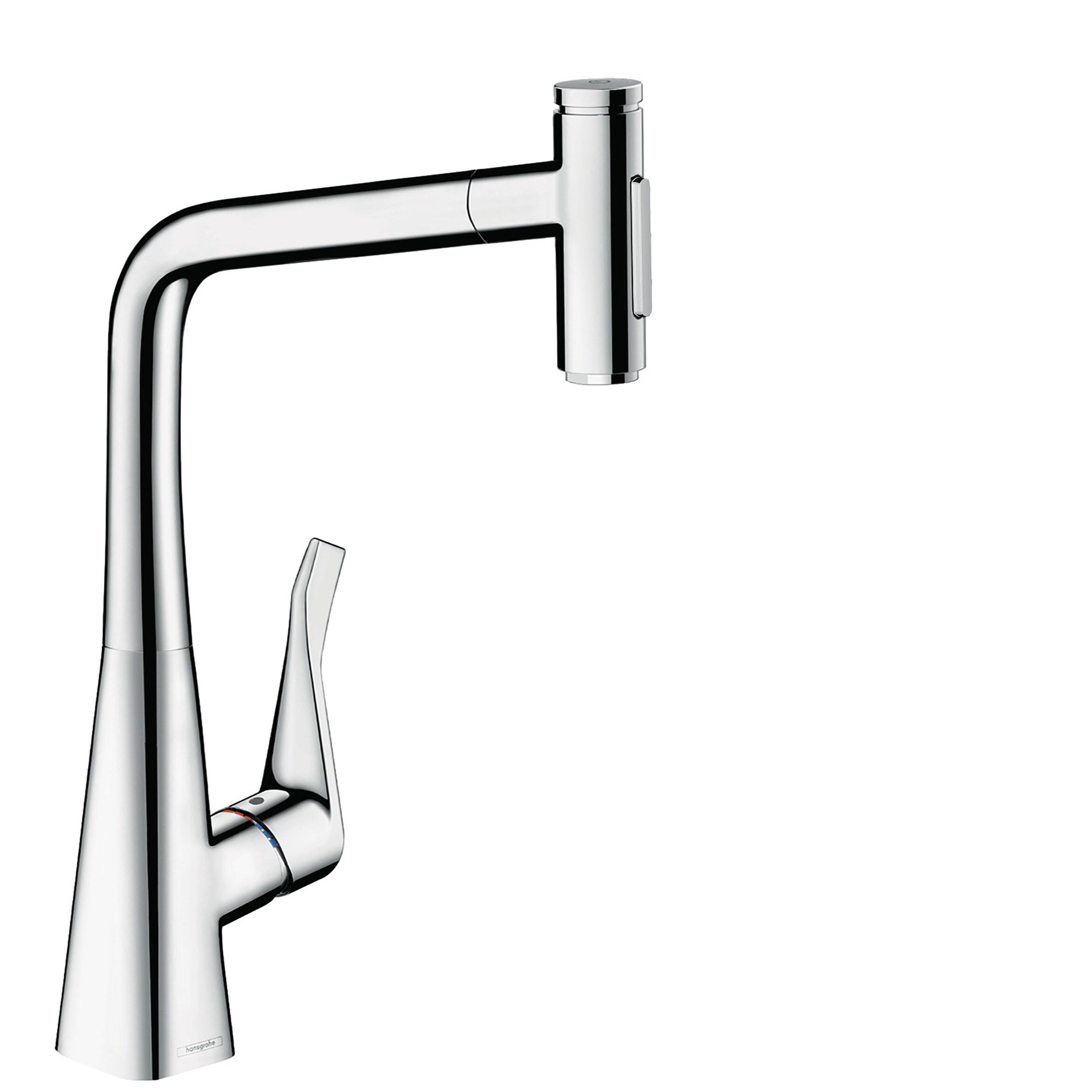 Chrome Brass Modern Kitchen Faucet with Pull-Out Spray