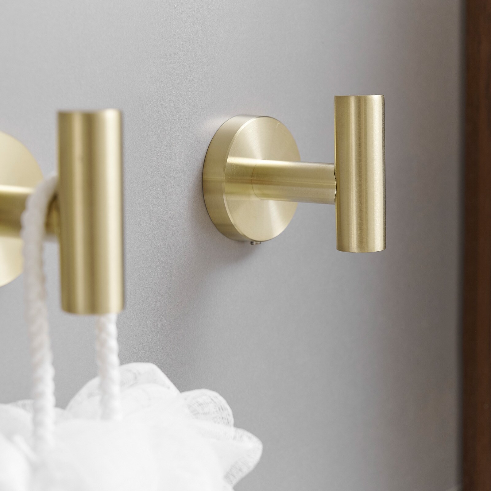 BWE Brushed Gold 4-Hook Wall Mount Towel Hook in the Towel Hooks ...