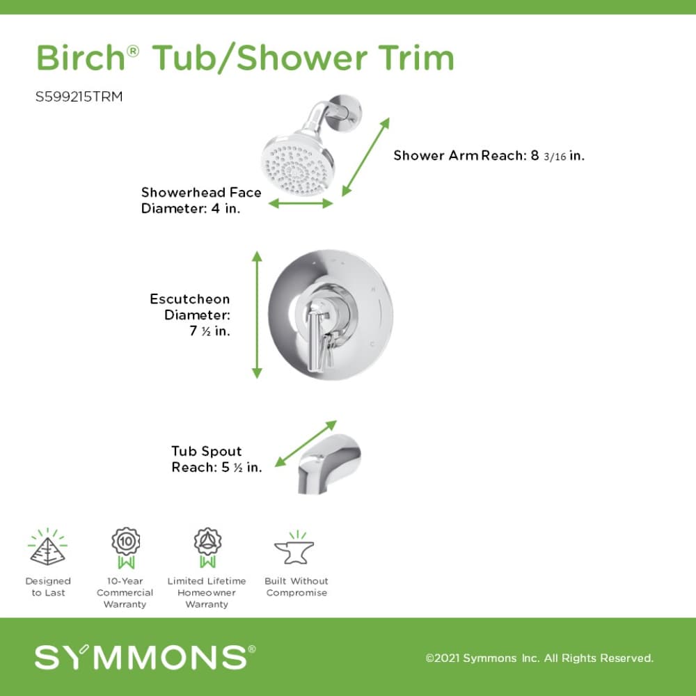 Symmons 599215TRM Tub-Shower-Faucets - View #2