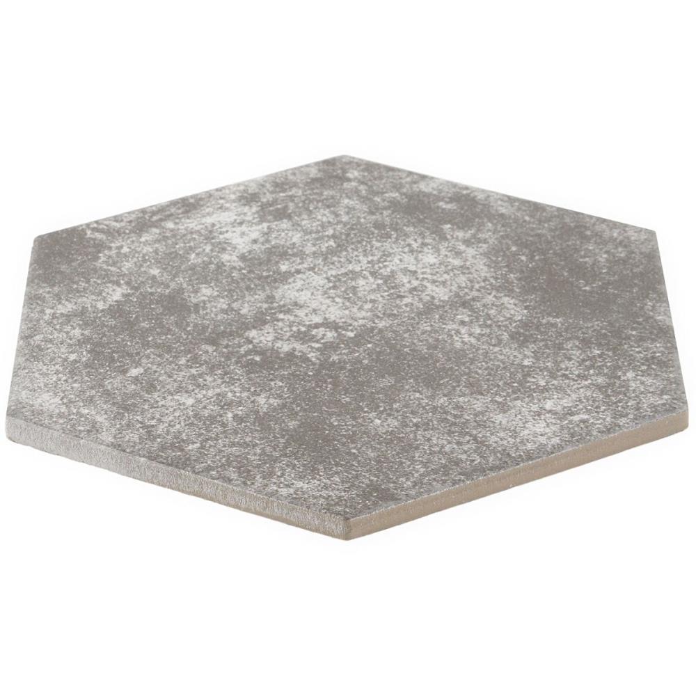 Gray Hexagon Matte Porcelain Floor and Wall Tile