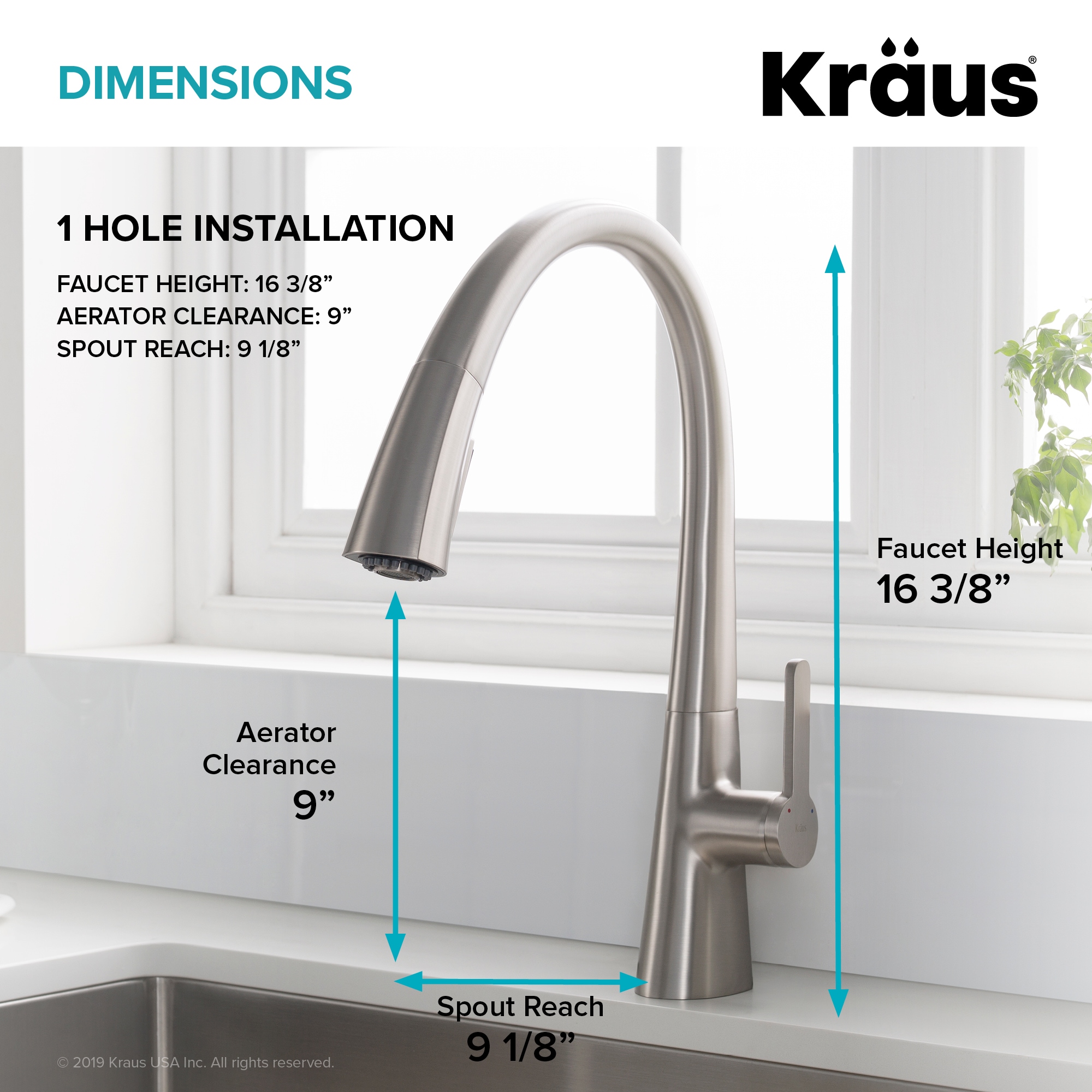 Kraus Nolen Chrome White Single Handle Pull Down Kitchen Faucet With   08606726 