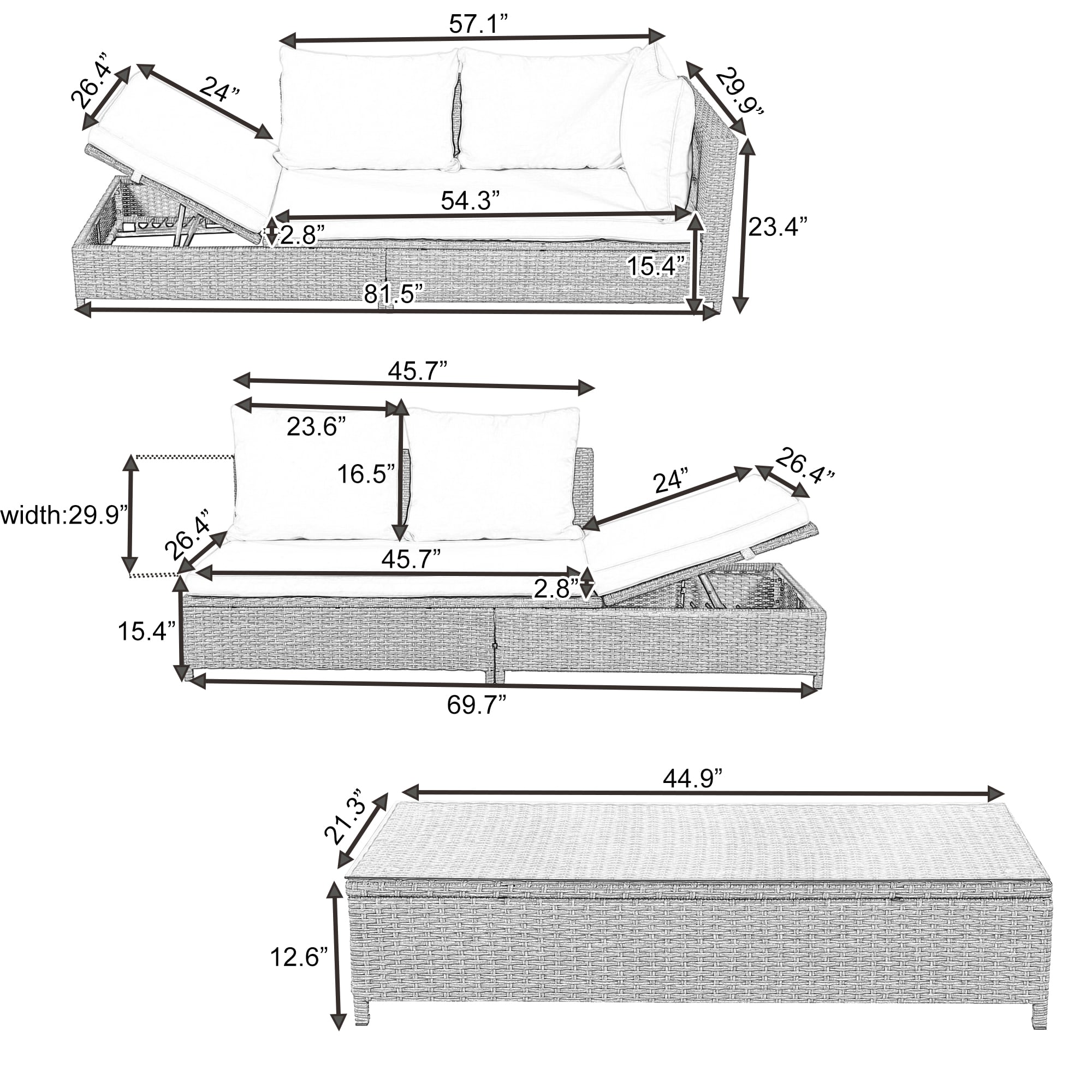 Clihome CL-T2500014 Patio-Conversation-Sets - View #5