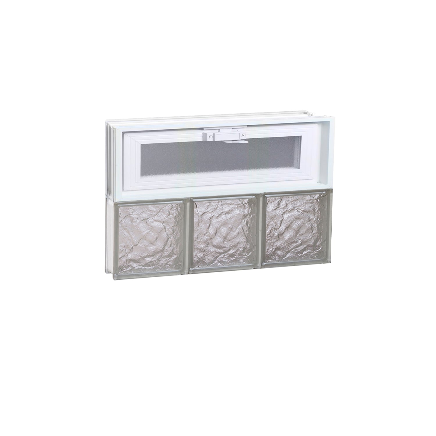REDI2SET V1812IS Ice Glass 17-1/4-in x 11-1/2-in Frameless Replacement Vented Glass Block Window
