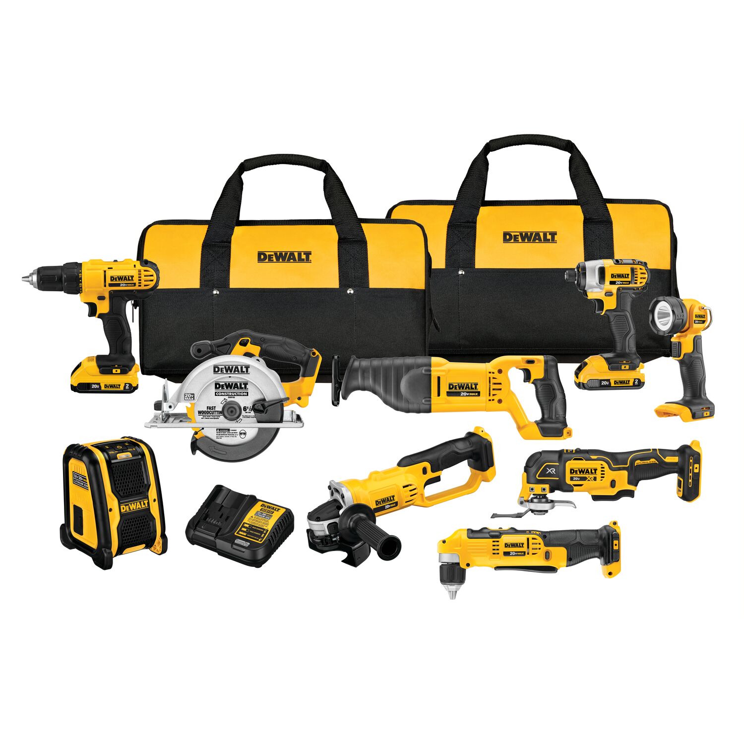 DEWALT 9-Tool 20-Volt Max Power Tool Combo Kit with Soft Case (2-Batteries  and charger Included) in the Power Tool Combo Kits department at