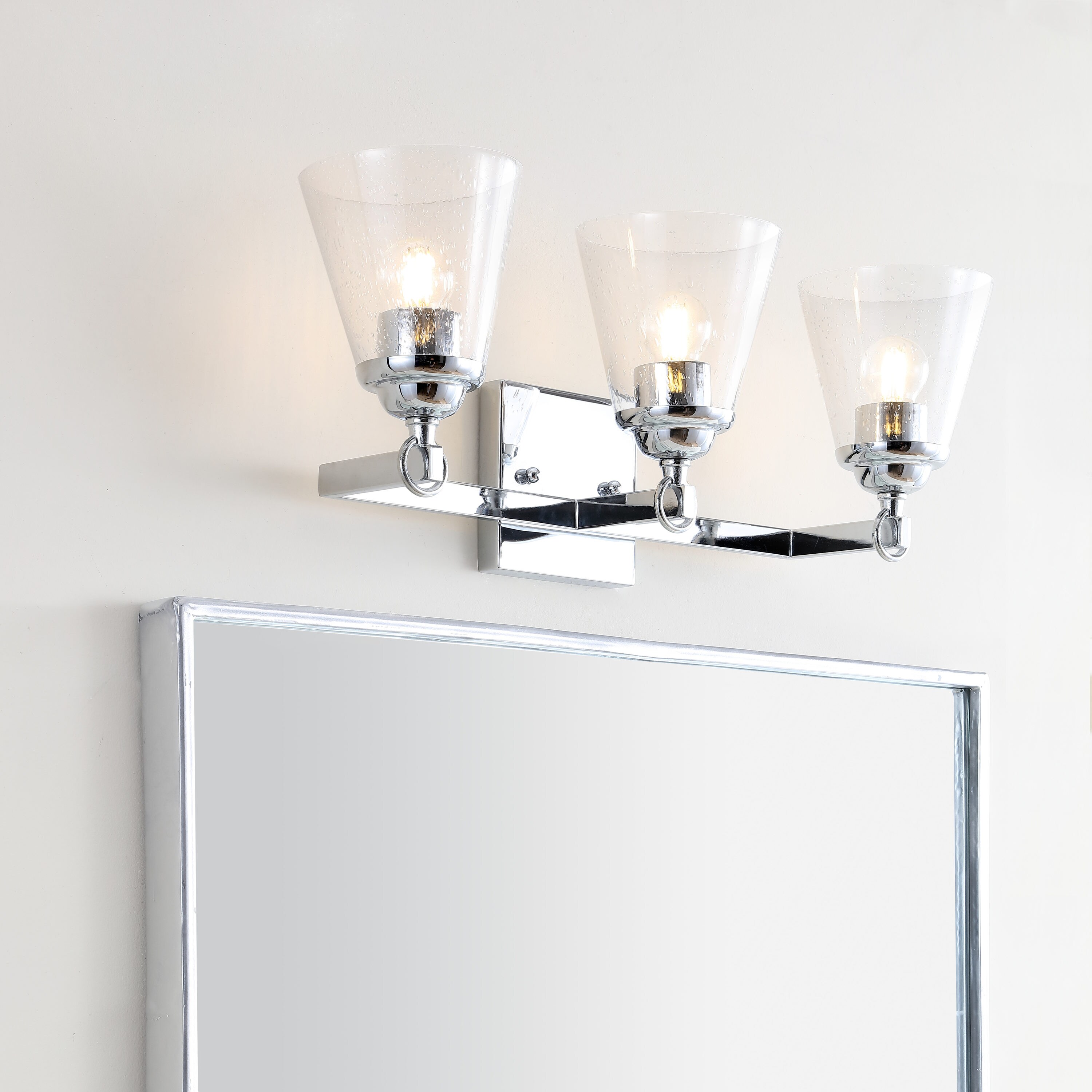 Marion 21" Polished Chrome 3-Light Vanity Sconce with Clear Glass