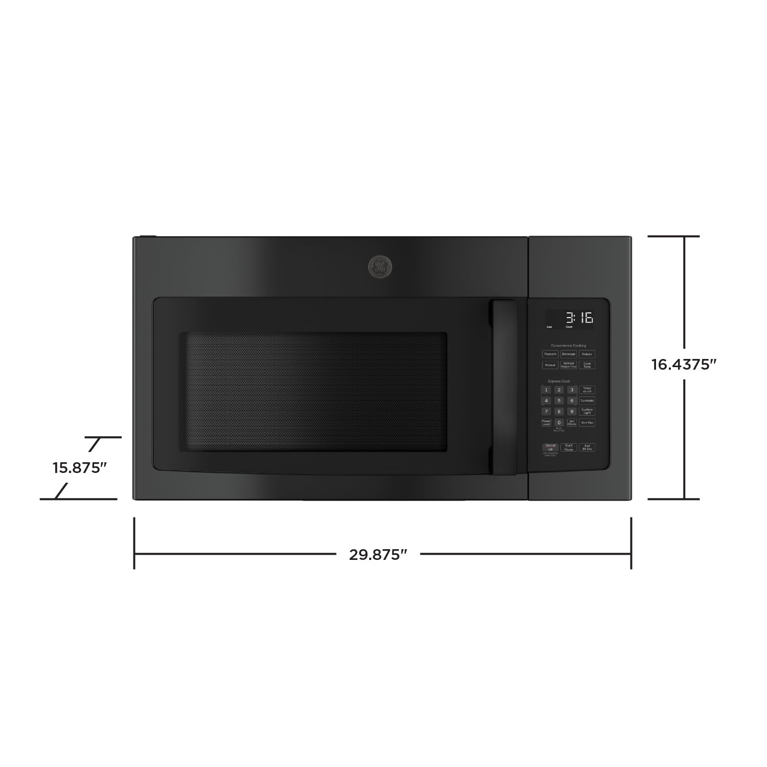 GE JVM3162DJBB 1.6 Cu. ft. Over-the-range Microwave Oven Black