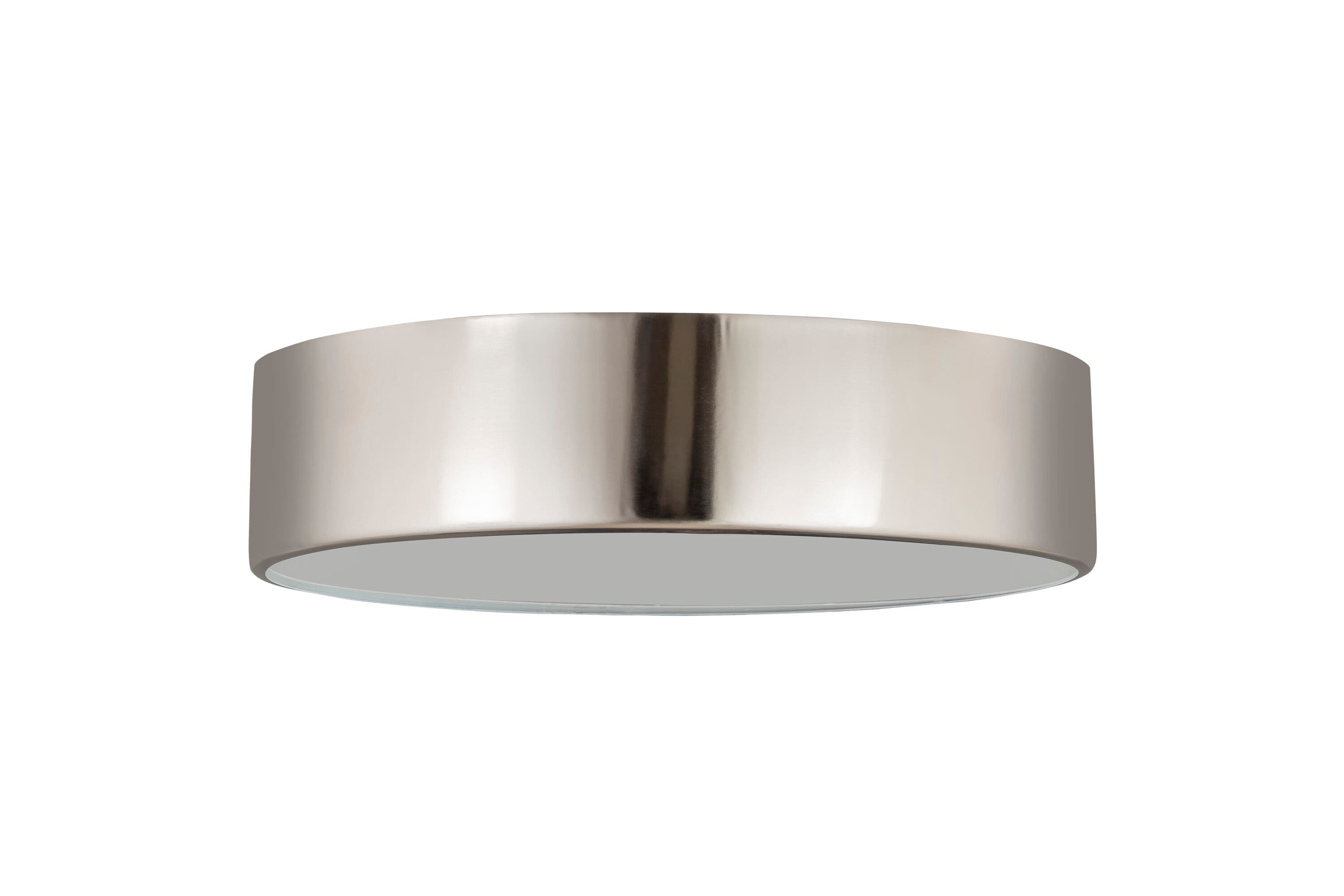 Harley 20" Brushed Nickel Steel Drum Flush Mount Ceiling Light