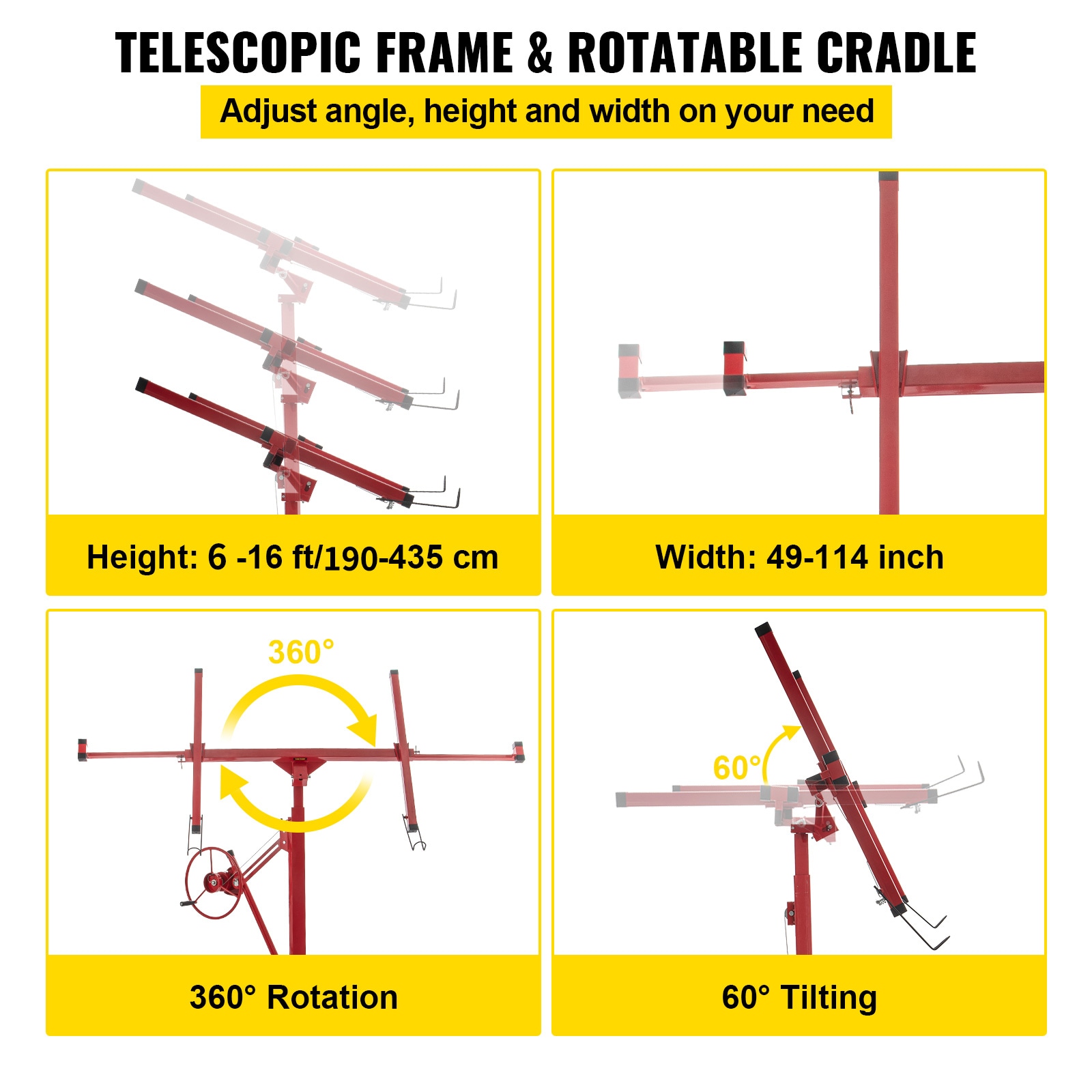 VEVOR SGBSJJHSB16FTDLQLV0 Drywall-Panel-Carriers - View #3