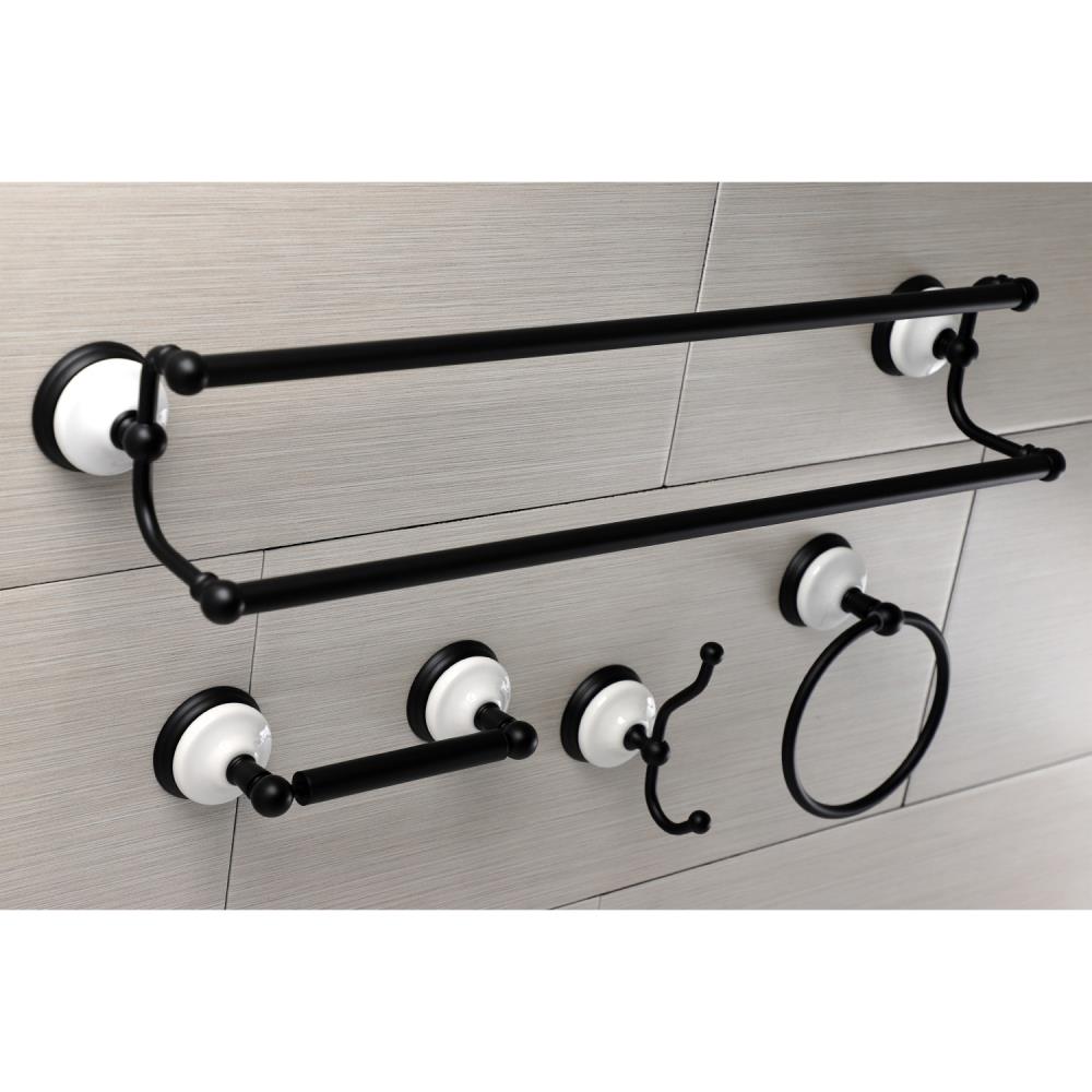 Black Holder Towel Holder Set,Bathroom Cast Iron Towel Ring Holder