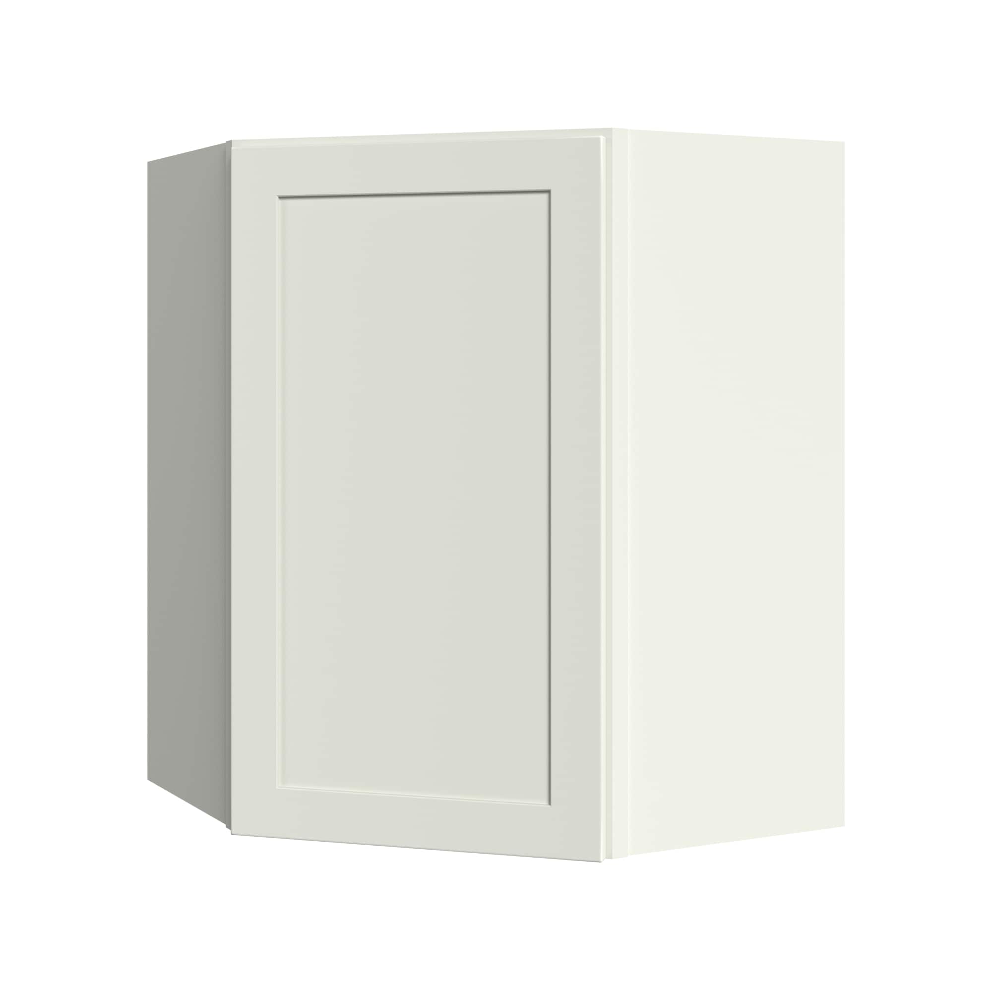 KraftMaid Momentum WA2430RG71 Deveron 24-in W x 30-in H x 24-in D Dove White Diagonal Corner wall Fully assembled Plywood Cabinet (Recessed Panel Shaker)