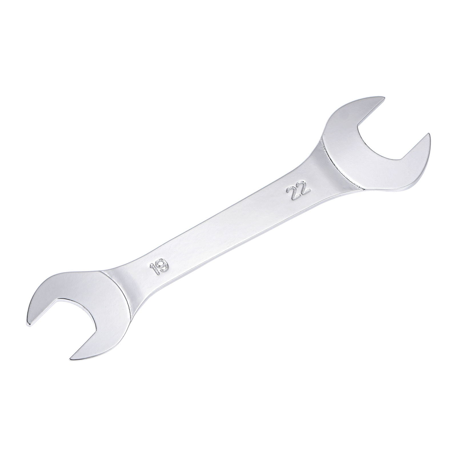 Unique Bargains Thin Open End Wrench 19mm x 22mm Metric Mirror-Chrome Plated High Carbon Steel for Household Maintenance and General Repairs #S26030900UX0796