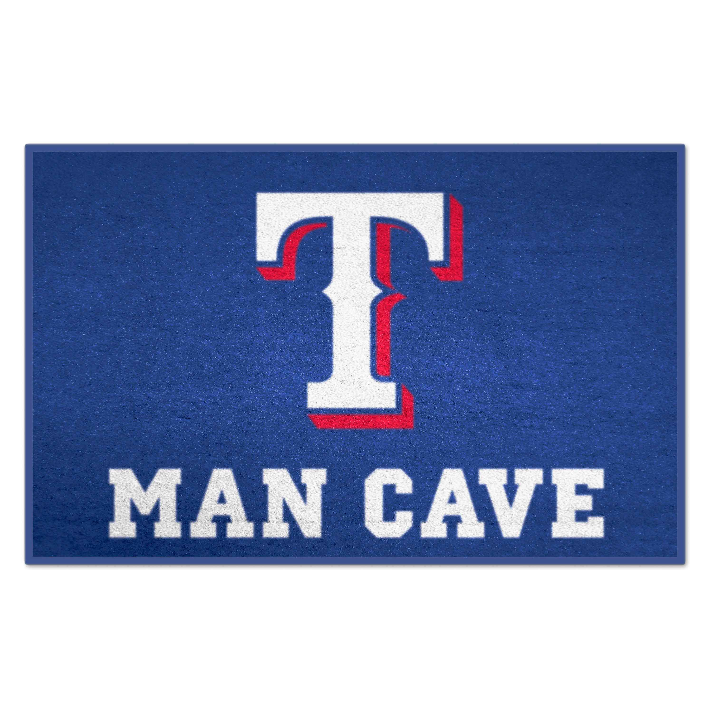 FANMATS 22479 MLB Man Cave Starter 2 x 3 (ft) Tufted Nylon Blue Rectangular Indoor Throw rug