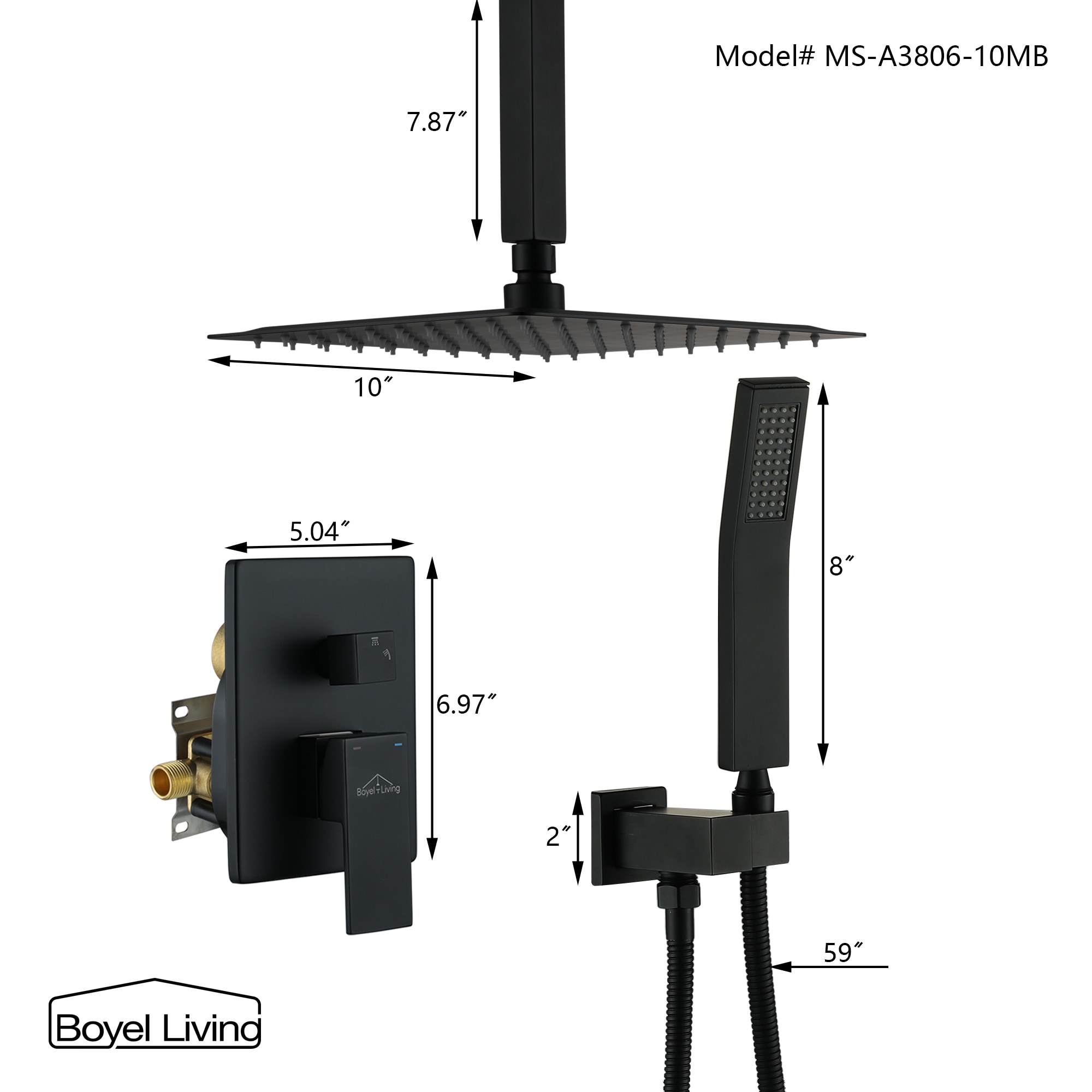 Clihome RB0711 Showerhead-Bar-Panels - View #2