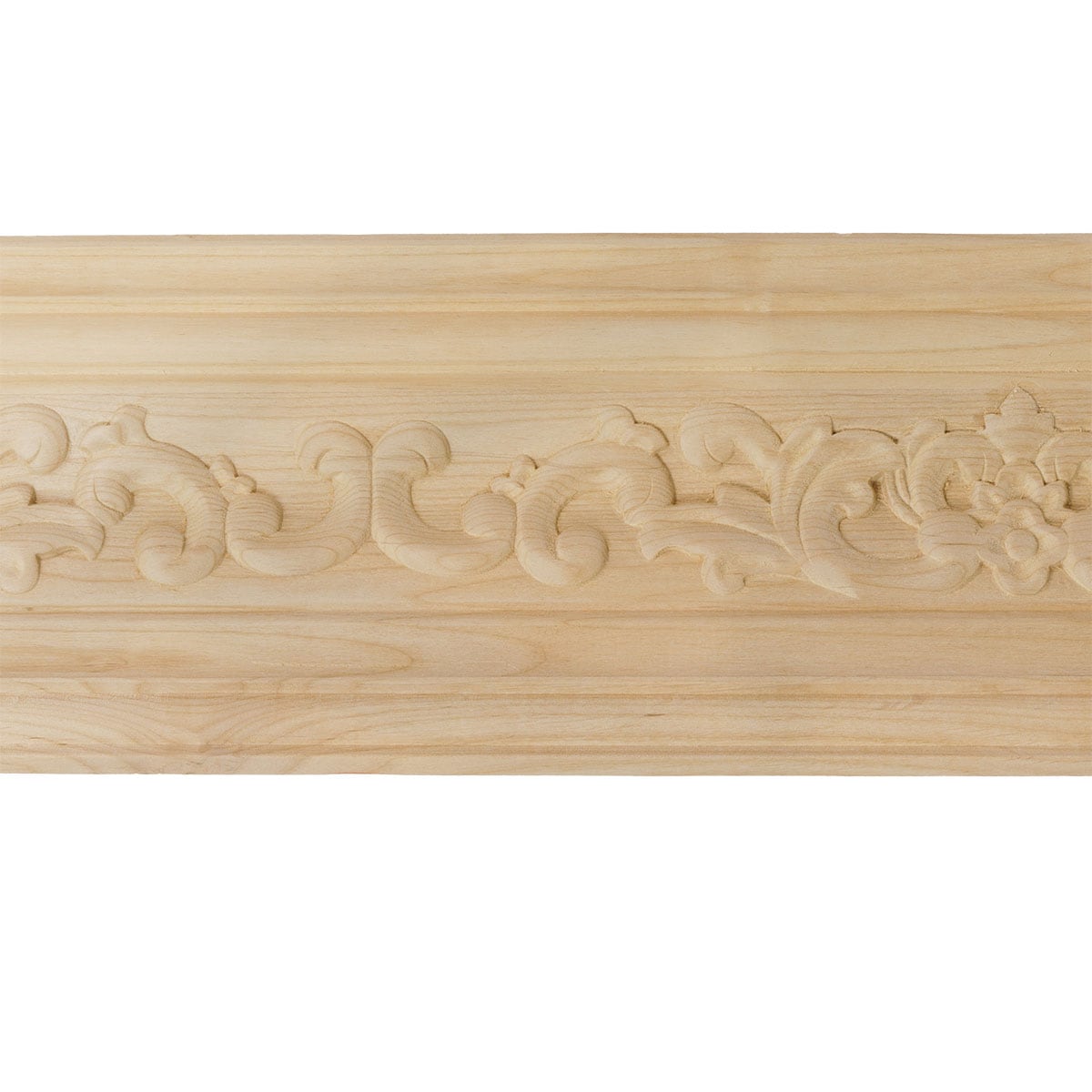 Ekena Millwork 687096 Medway Carved Wood 6-3/4-in x 7-ft 10-1/2-in Maple Unfinished Wood Crown Moulding 8 -Pack