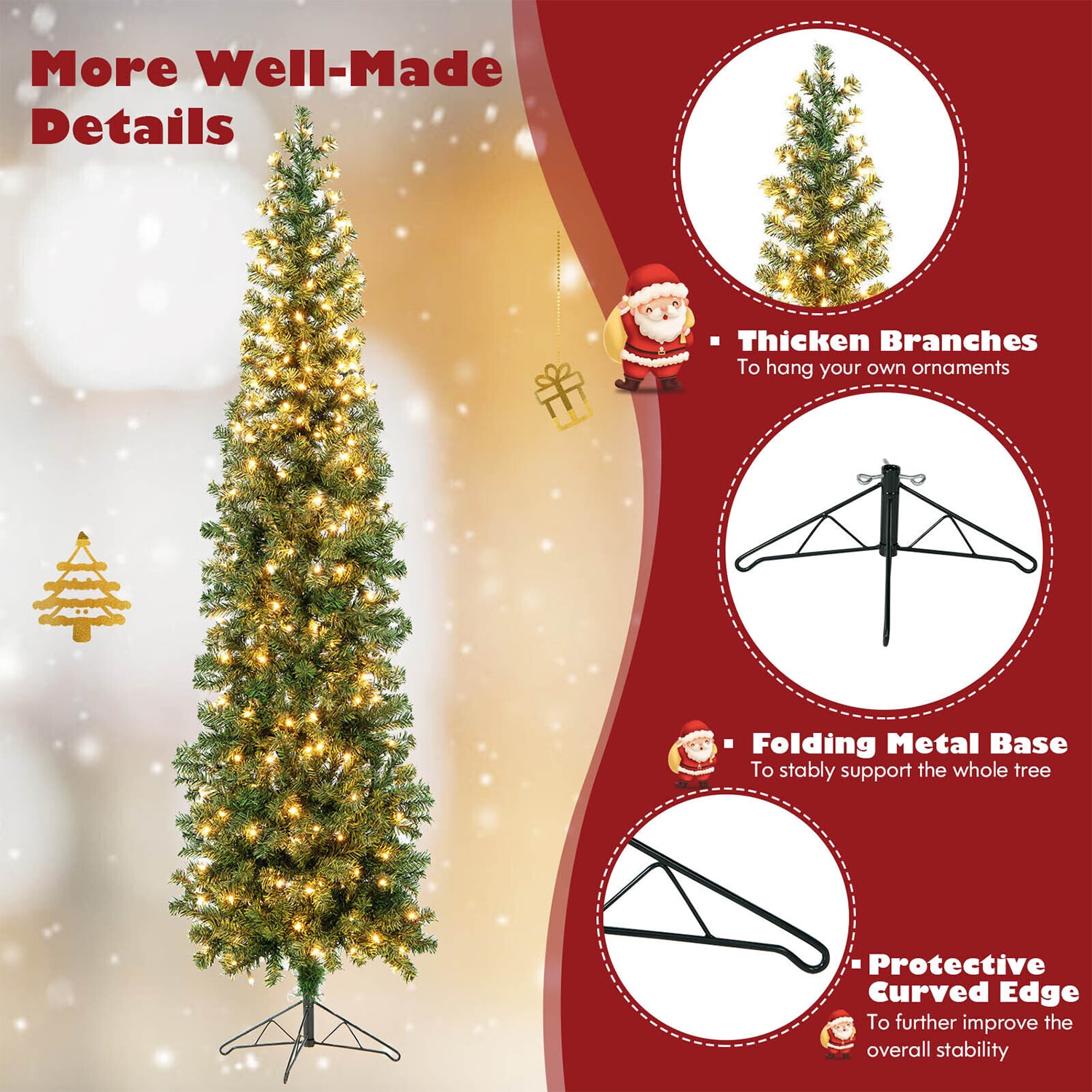 WELLFOR HYJ24071US Artificial-Christmas-Trees - View #3