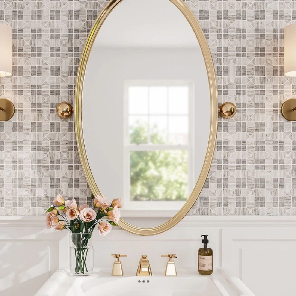 Apollo Tile Desert Hills Gray 12-in x 12-in Polished Natural Stone Marble Mixed Pattern Patterned Floor and Wall Tile (5-sq. ft/ Carton)