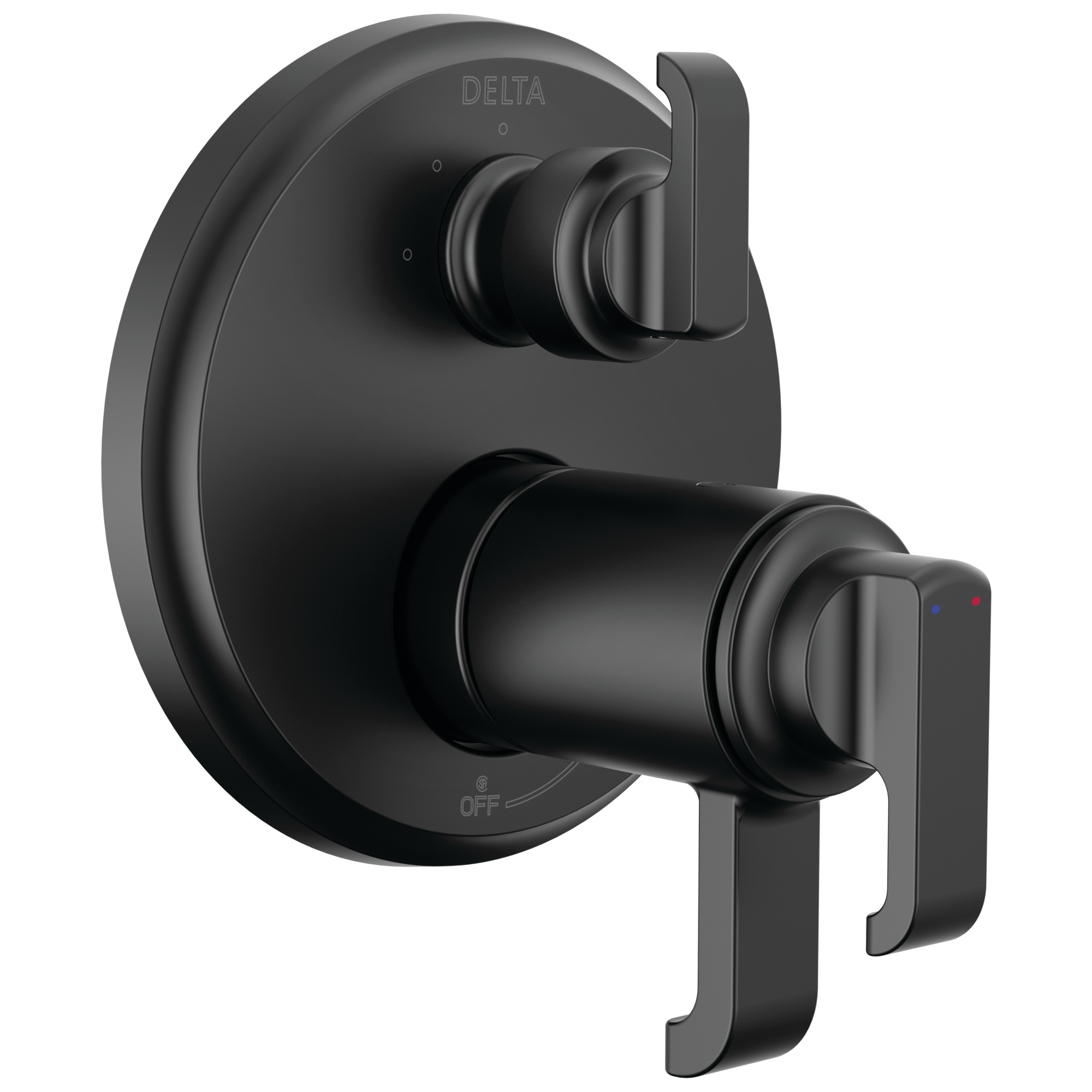 Delta T27T889-BL Tetra Matte Black 5.38-Inches Universal Bathtub/Shower Diverter 0.5-Inches -ID