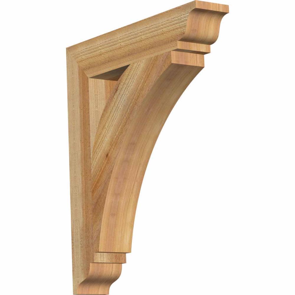 Ekena Millwork BKT04X22X26THR01RWR Thorton traditional rough sawn 4-in x 22-in x 26-in Western red cedar Brown Wood Standard bracket