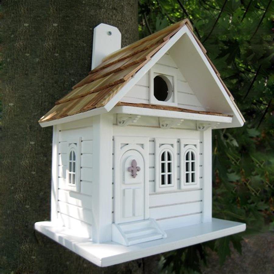 Home Bazaar 6in W x 10in H x 8in D White Bird House in the Bird