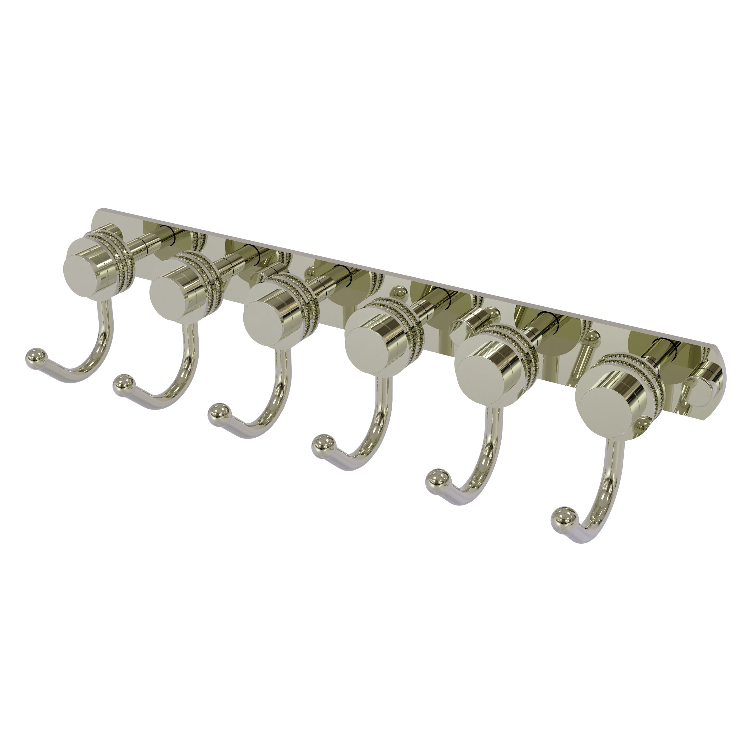 Allied Brass 920D-6-PNI Mercury Polished Nickel 6 -Hook Wall mount Towel Hook
