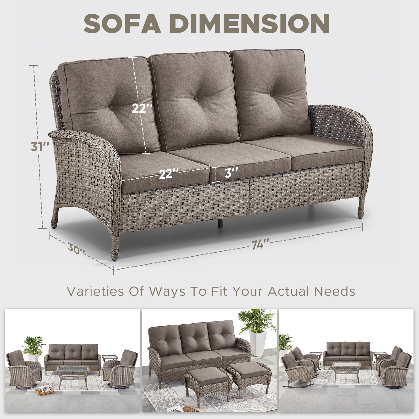 Pocassy PAKWGY13-3S Patio-Sofas-Daybeds - View #8